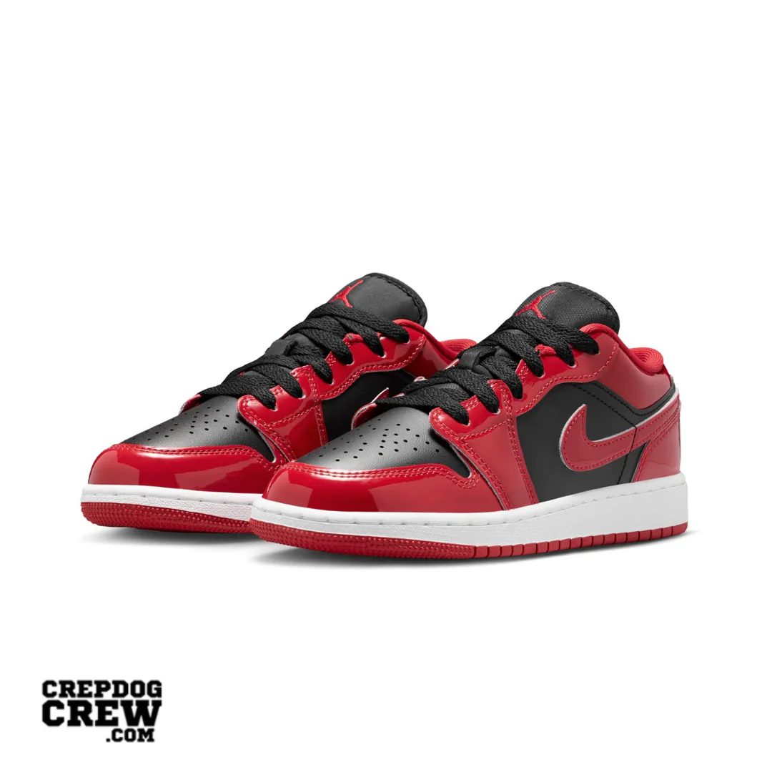 Jordan 1 Low SE Patent Bred Toe (GS) - Image 2