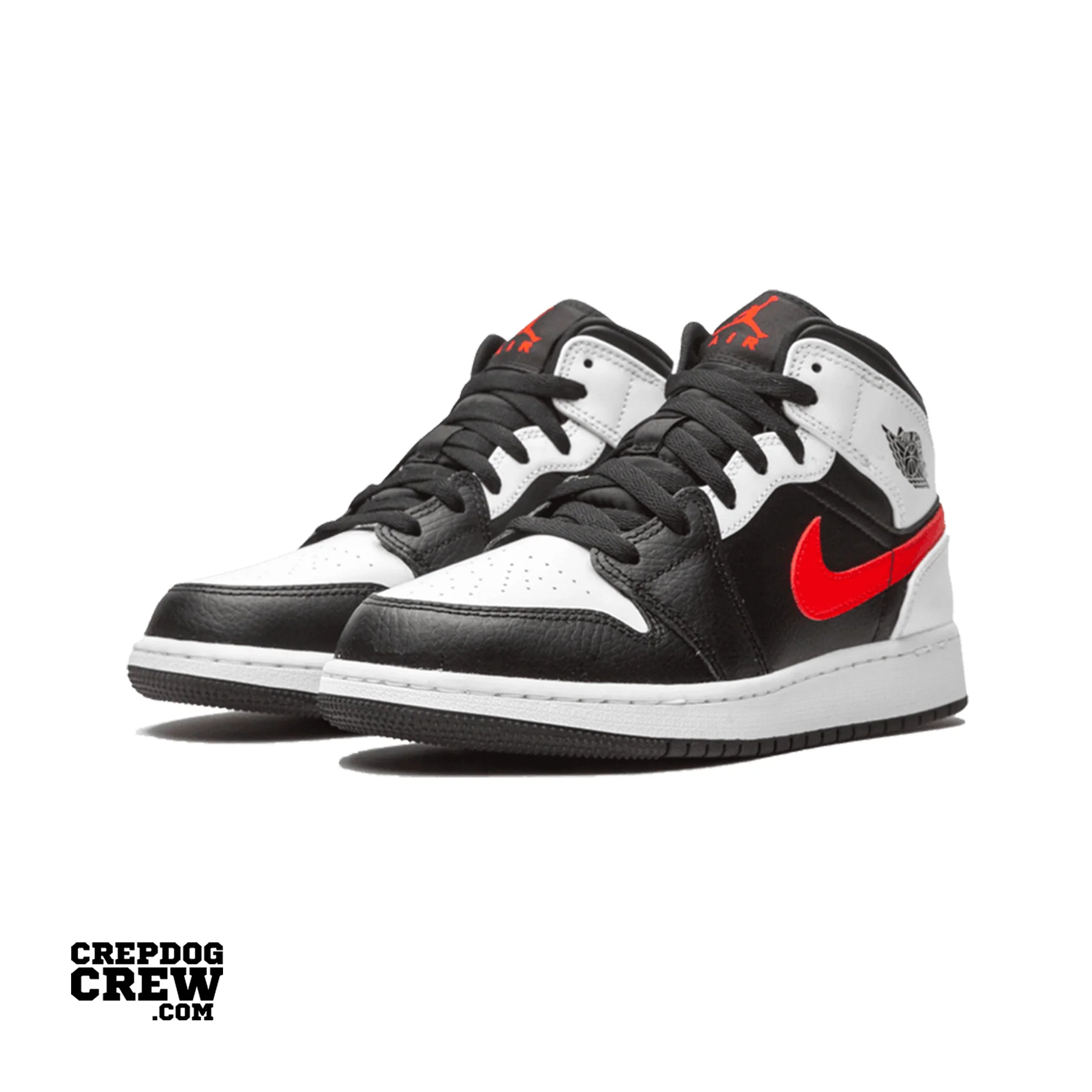 Jordan 1 Mid Black Chile Red White (GS) - Image 2