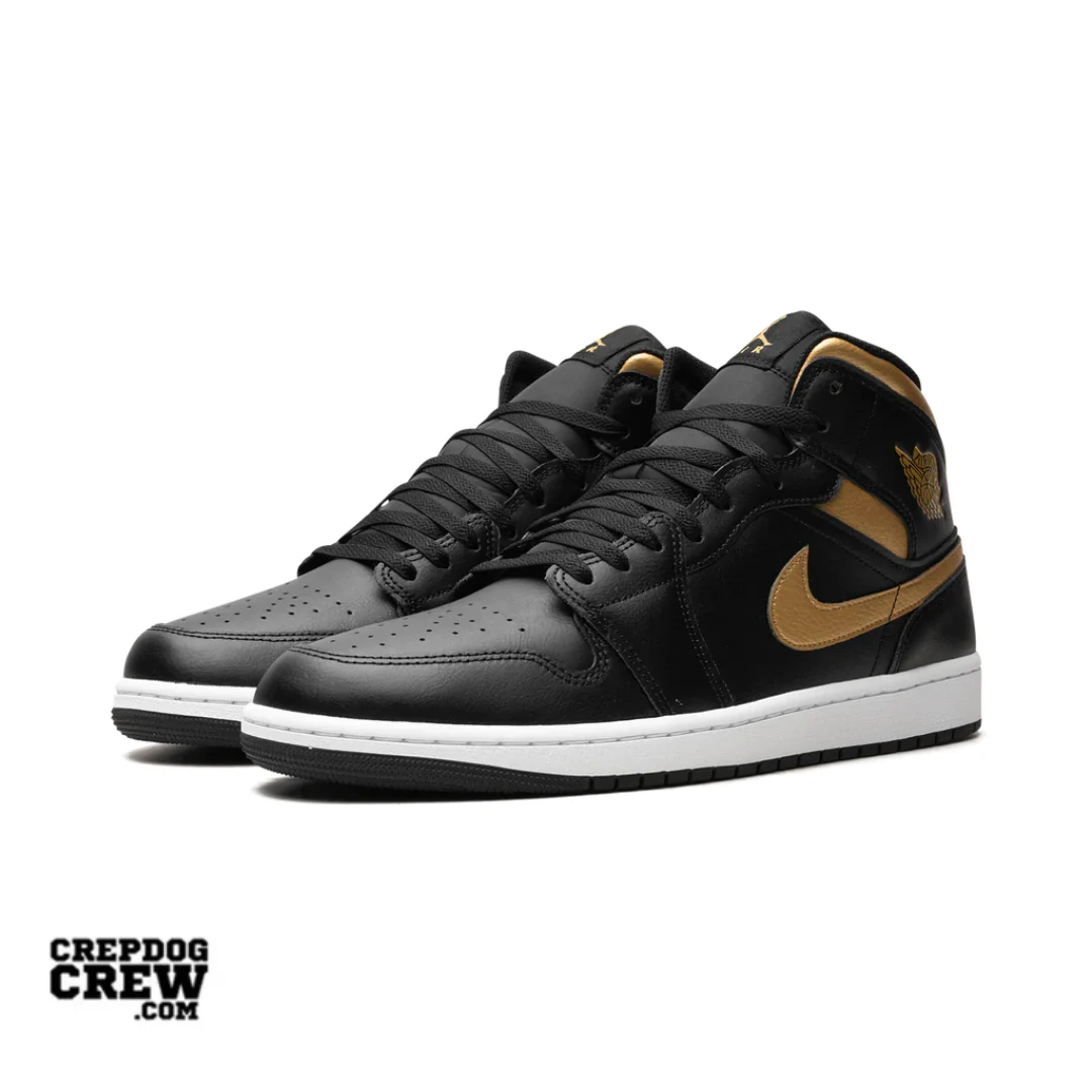 Jordan 1 Mid Black Metallic Gold - Image 2