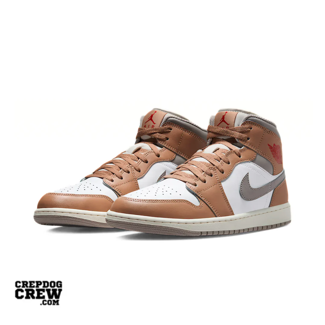 Jordan 1 Mid Rattan White College Grey - Image 2
