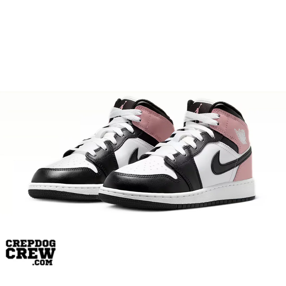 Jordan 1 Mid White Rust Pink Black (GS) - Image 2