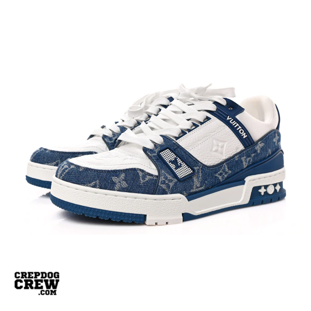 Louis Vuitton LV Trainer Monogram Denim White Blue - Image 2