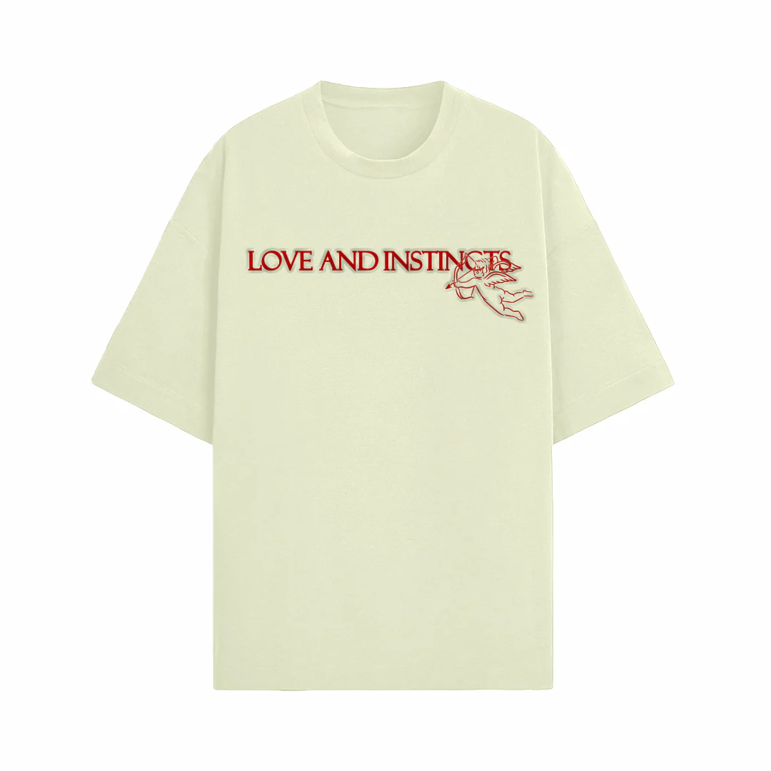 Love and Instincts Oversized T-Shirt  - (Sand) - Image 2