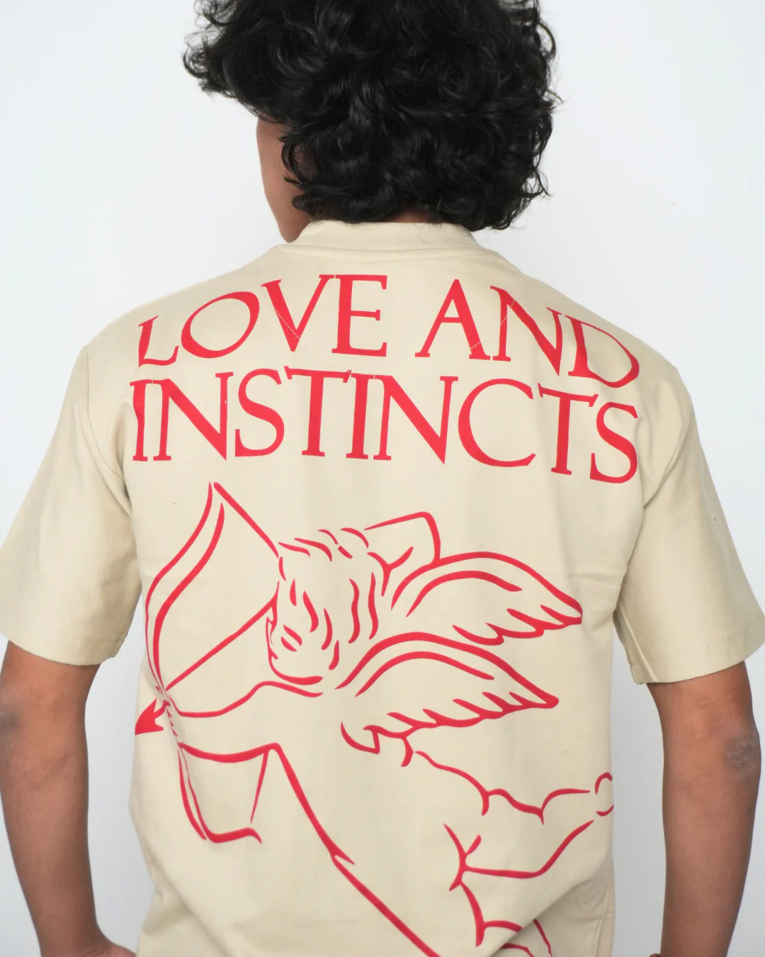 Love and Instincts Oversized T-Shirt  - (Sand) - Image 4