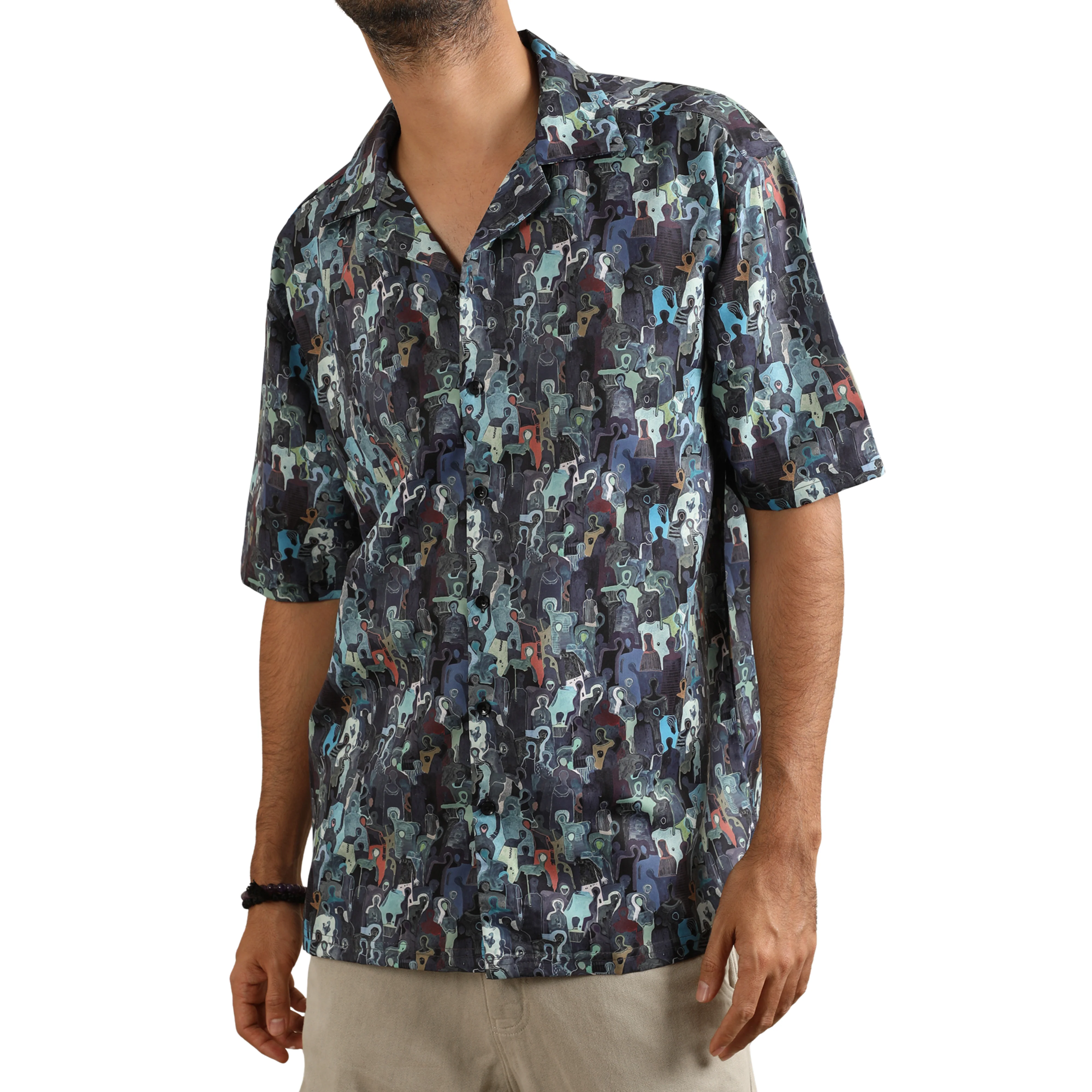 MIDNIGHT MOSAIC CUBAN COLLAR SHIRT - Image 5
