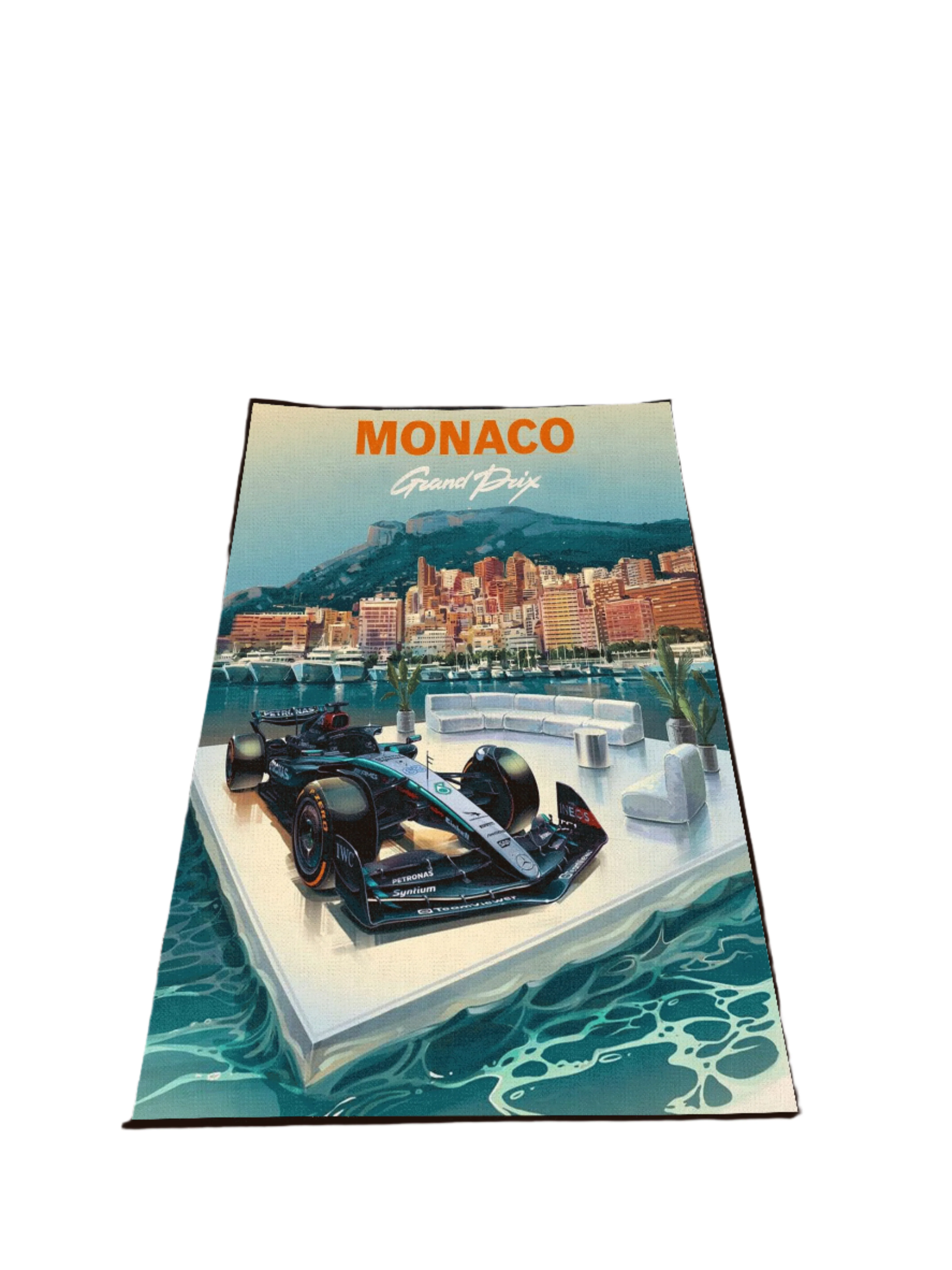 Monaco Fan Art Printed Washable Custom Rug