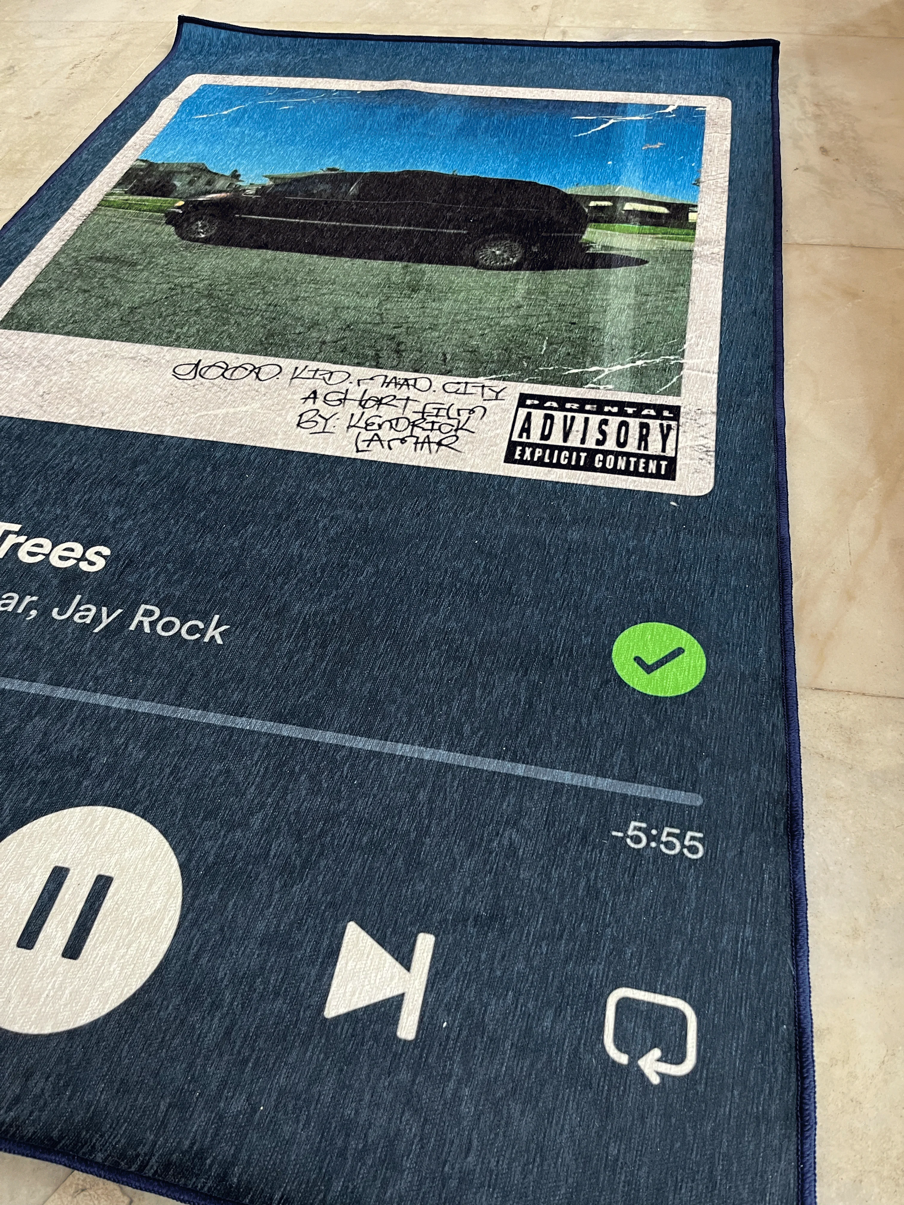 Money Trees Music Album Cover Printed Washable Custom Rug - Image 4