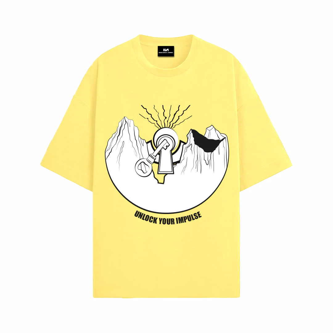 Mountain Oversized T-shirt -(Yellow)