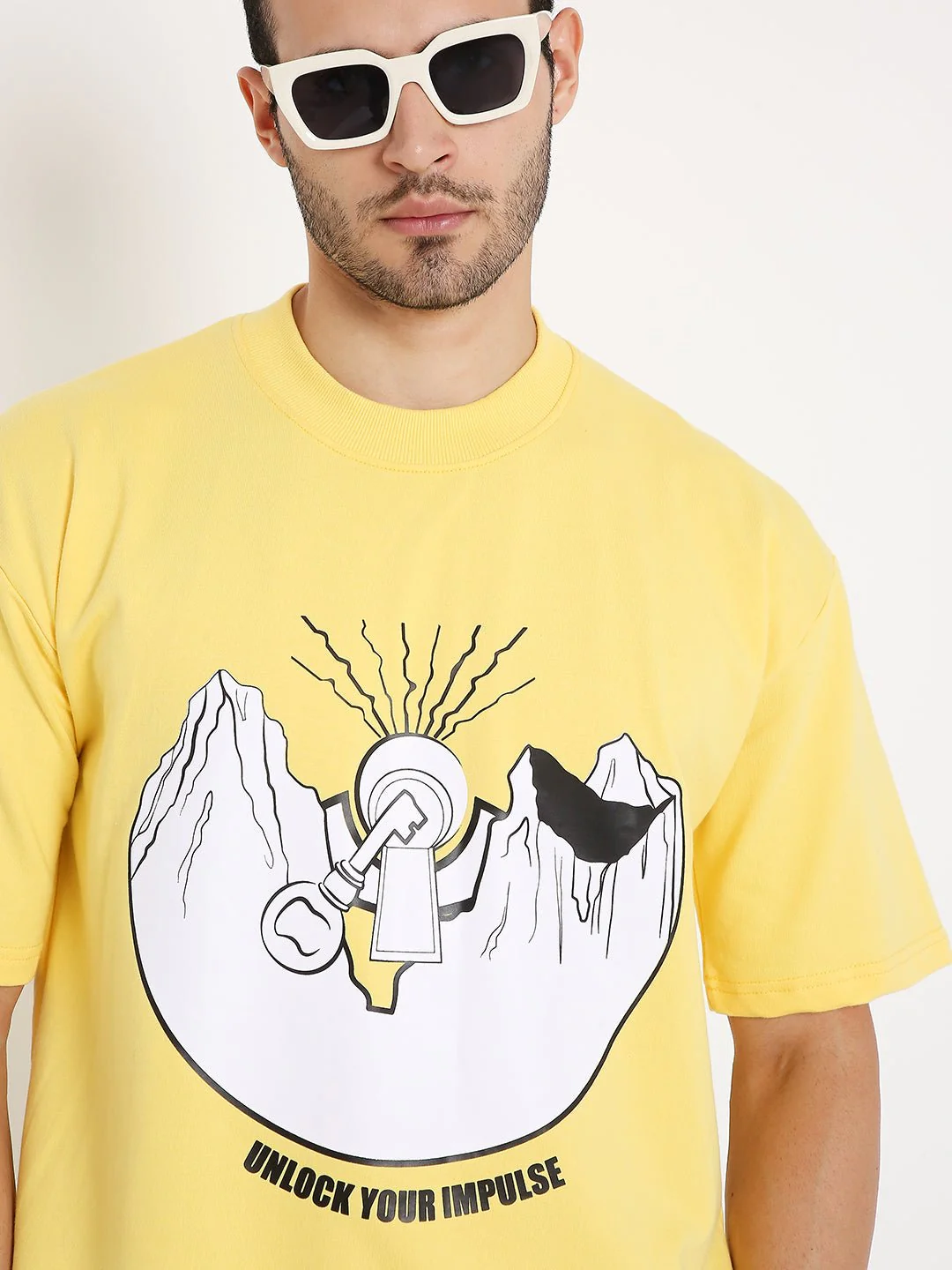 Mountain Oversized T-shirt -(Yellow) - Image 3