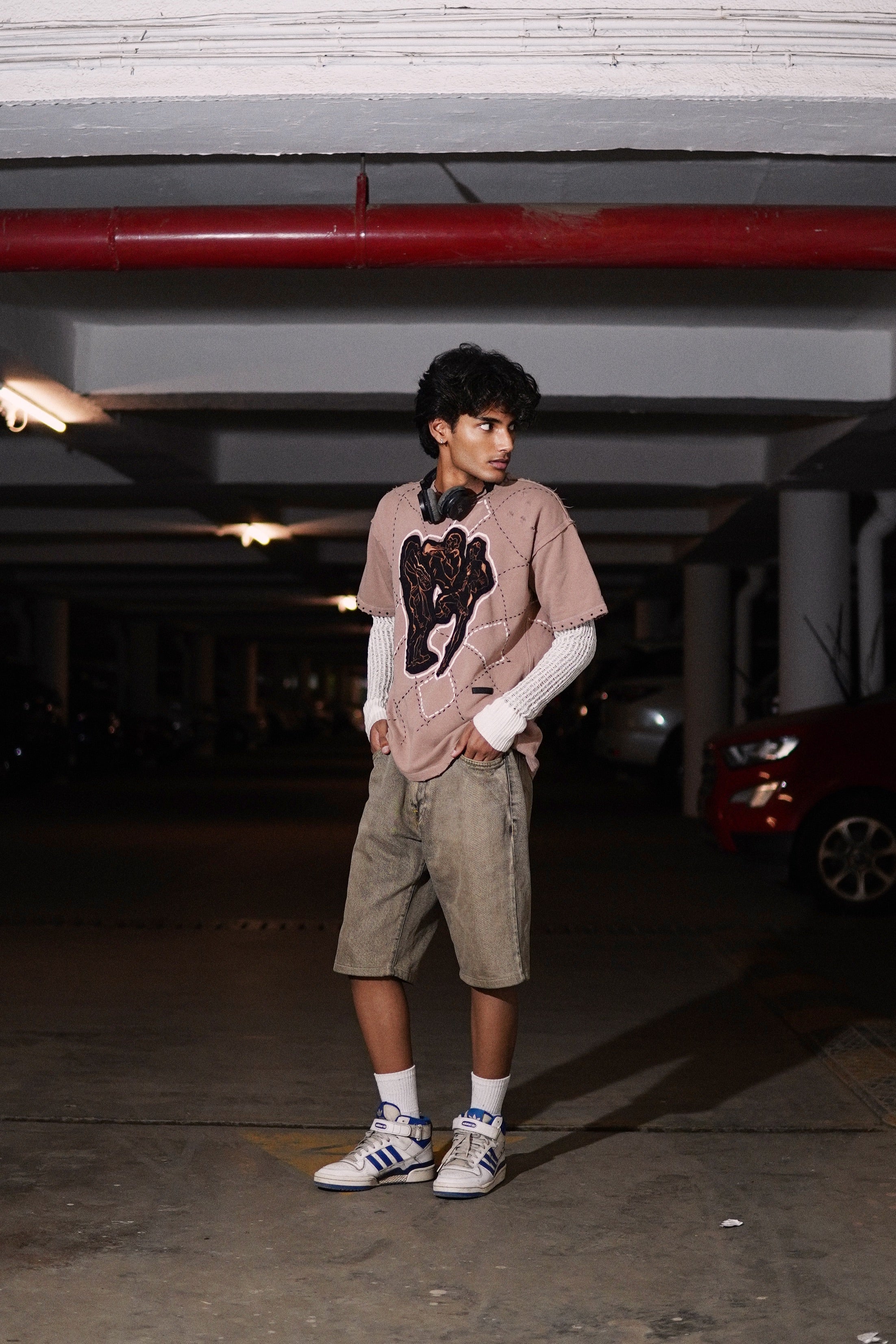 MUSIC PATCHWORK T-SHIRT (BROWN) - Image 4