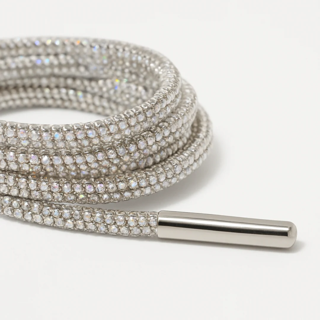 Mystic Silver Rhinestone Shoelaces – Sparkly Crystal Laces for Sneakers, Boots & Dress Shoes By KNOTTY - Image 2