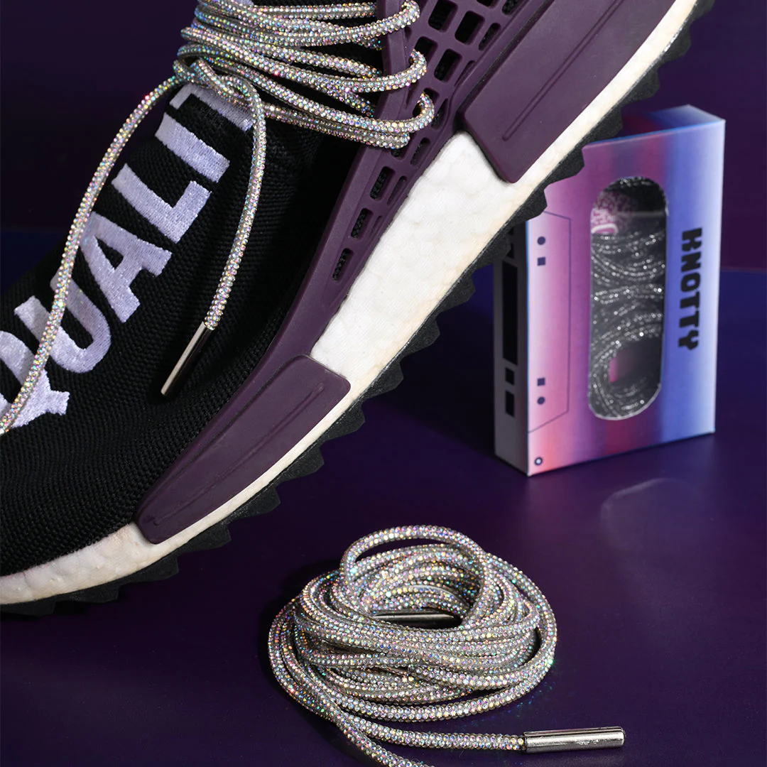 Mystic Silver Rhinestone Shoelaces – Sparkly Crystal Laces for Sneakers, Boots & Dress Shoes By KNOTTY - Image 4