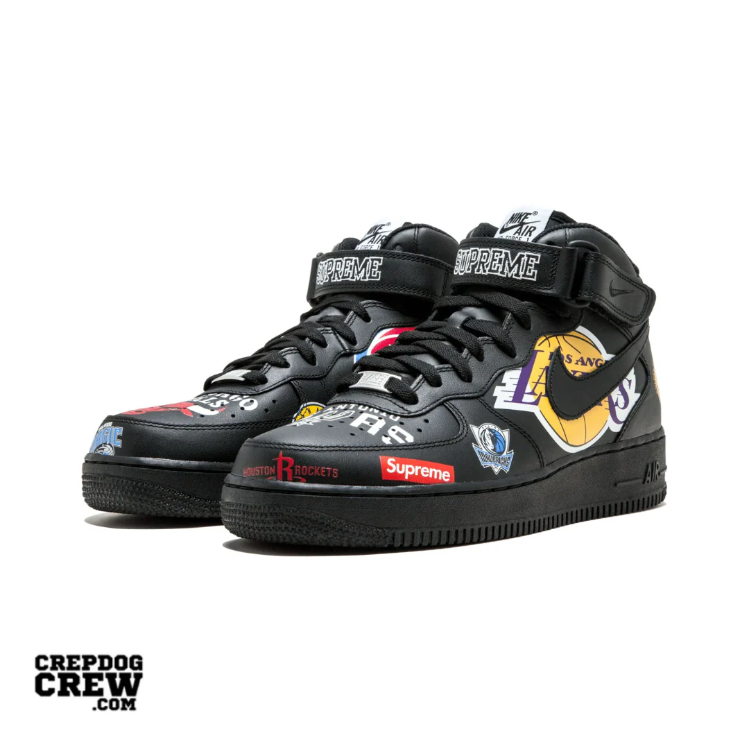 Nike Air Force 1 Mid Supreme NBA Black - Image 2