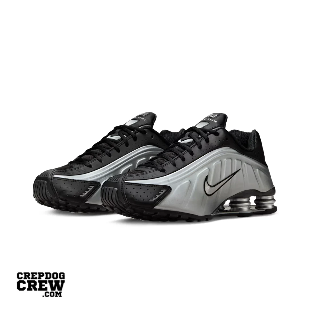 Nike Shox R4 Metallic Silver Black - Image 2