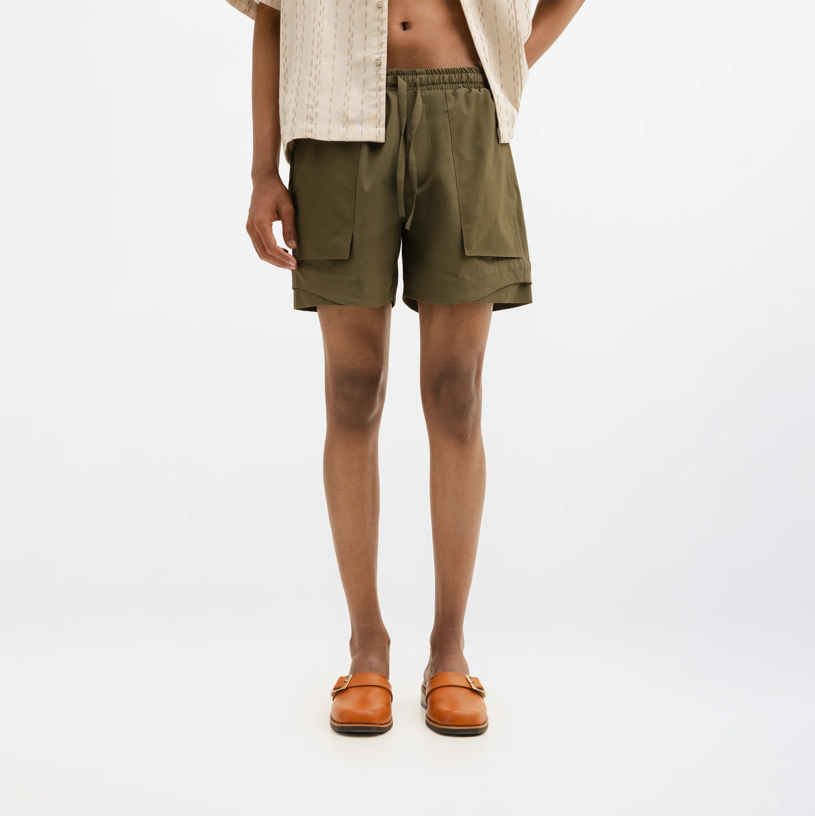 NYLON SHORTS- OLIVE