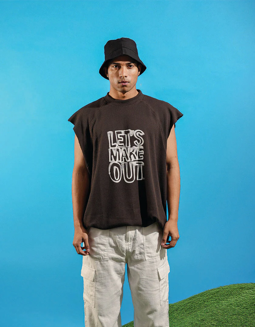 ODD ASAP Makeout Brown Sleeveless T Shirt - Image 2