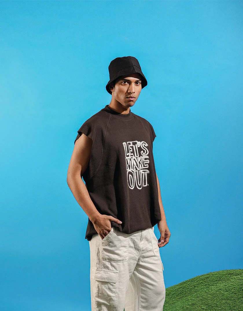 ODD ASAP Makeout Brown Sleeveless T Shirt - Image 3