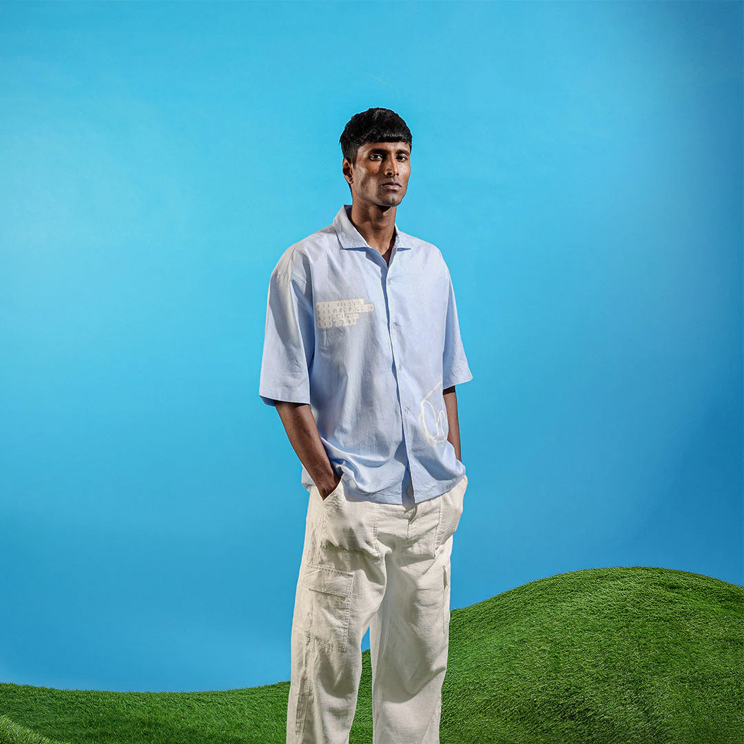 Odd Blue Linen Shirt - Image 3