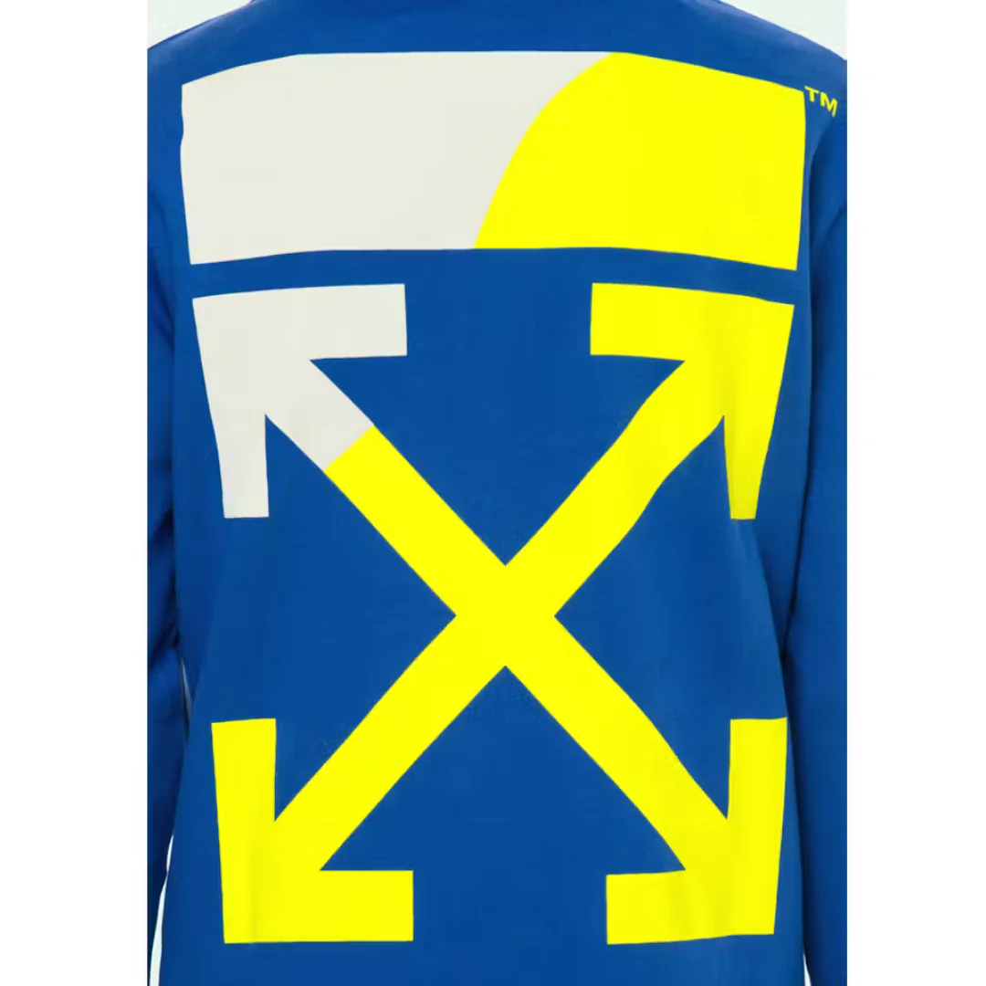 OFF WHITE DIAGONAL SPLIT LOGO HOODIE BLUE - Image 2