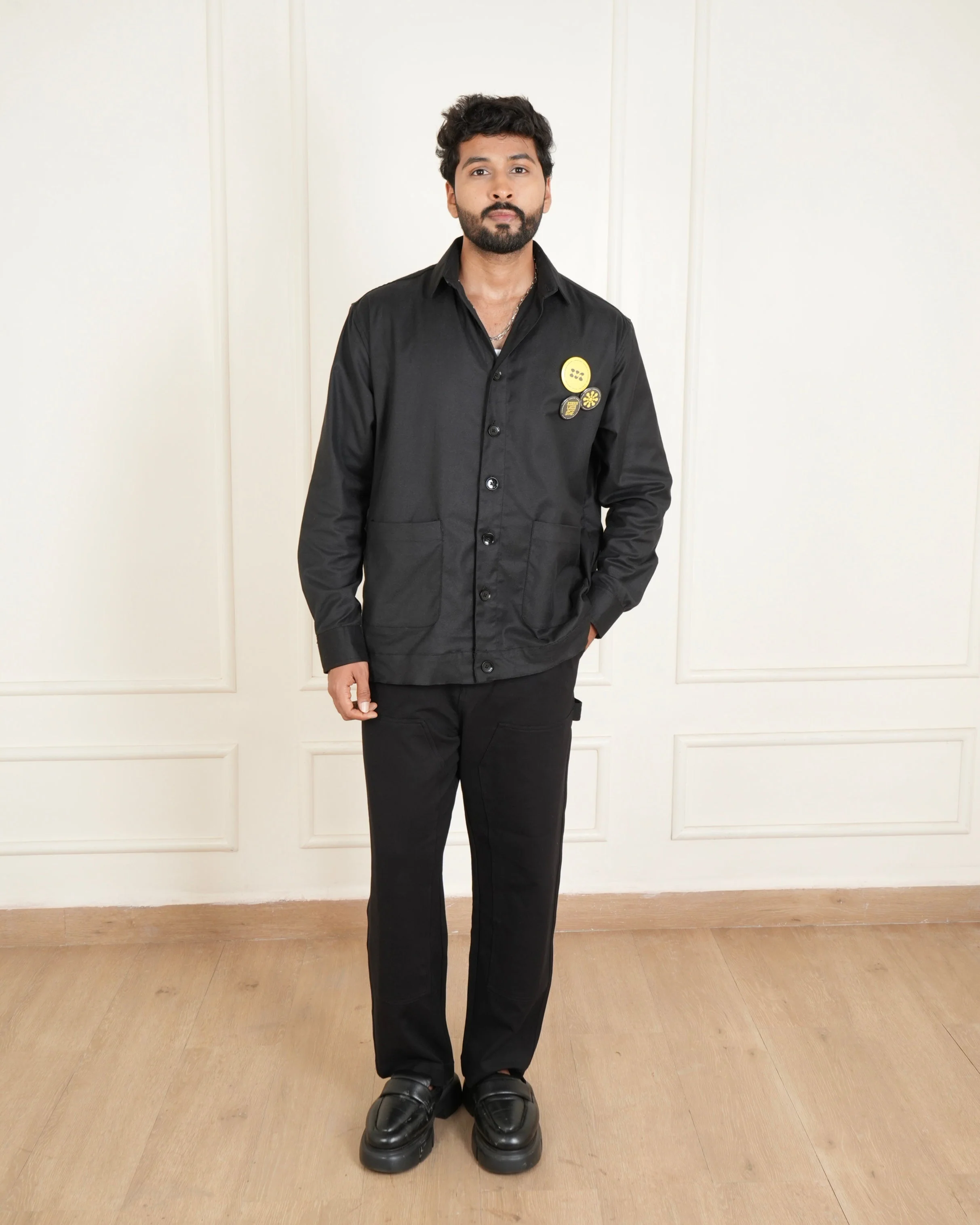 Old School Shacket - (Black) - Image 4
