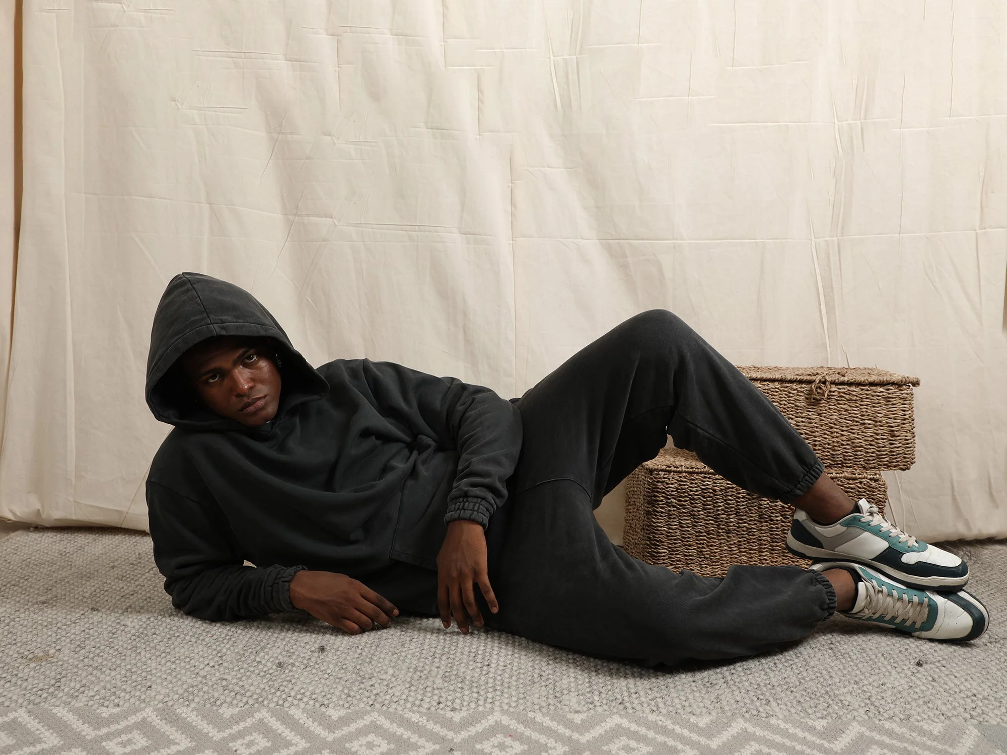 OVERDYED HEAVY WEIGHT CO-ORD SET (BLACK) - Image 2