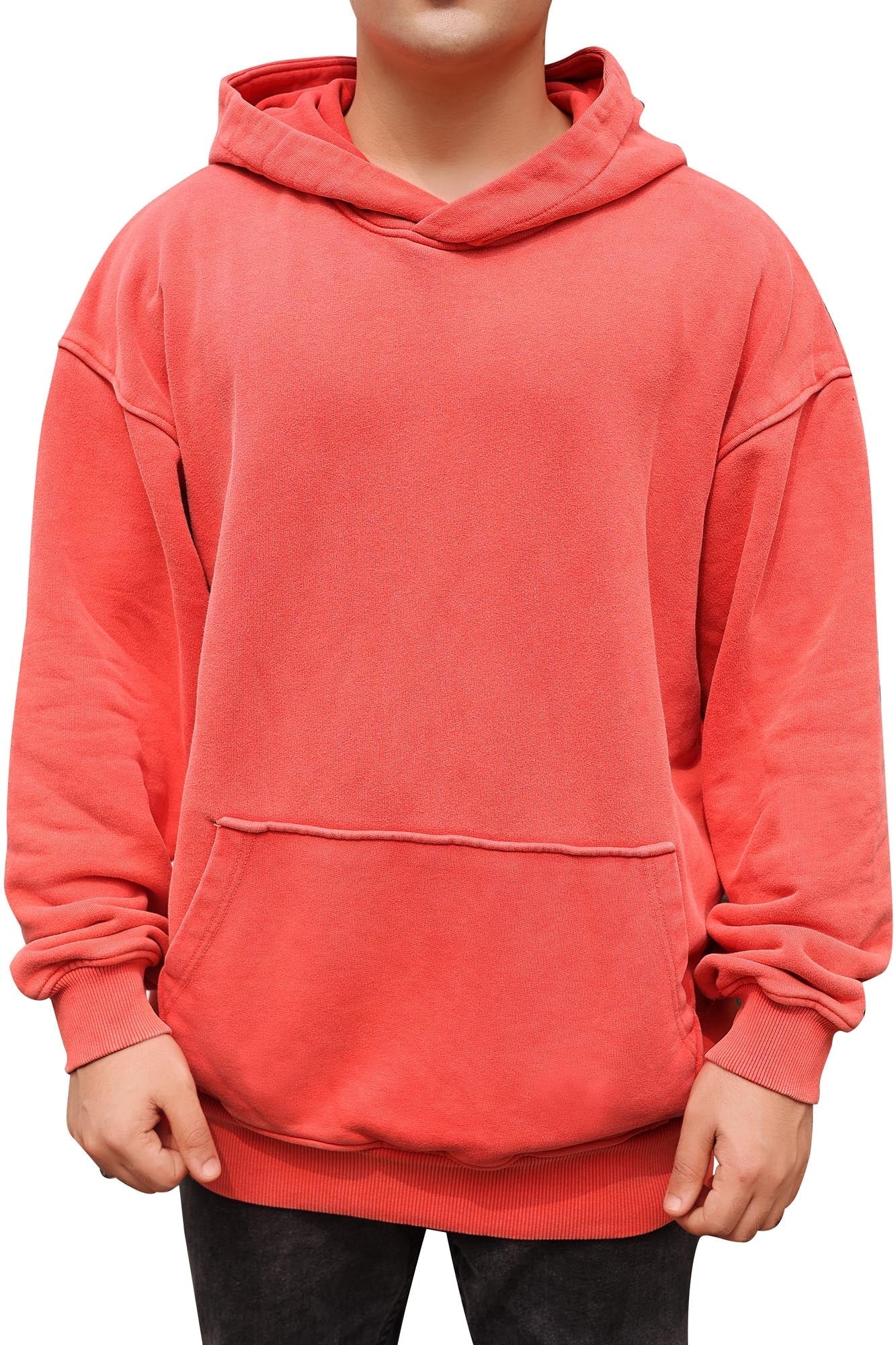 OVERDYED HEAVY WEIGHT HOODIE (BRIGHT SCARLET) - Image 8
