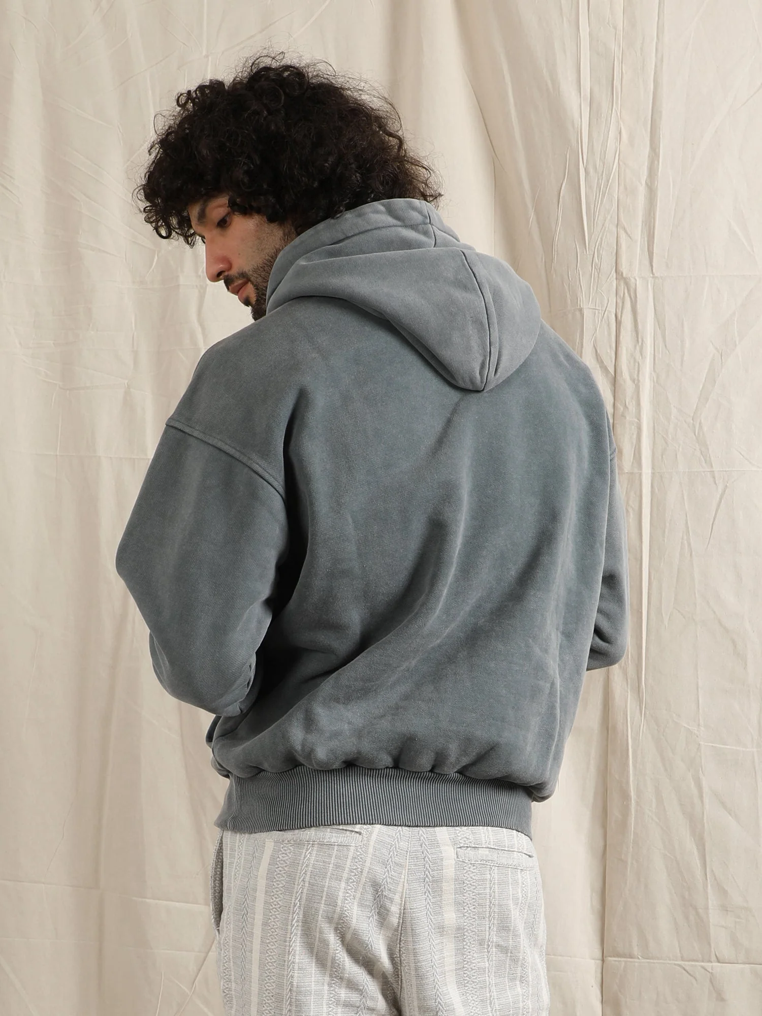 OVERDYED HEAVY WEIGHT HOODIE (WIND SKY) - Image 3
