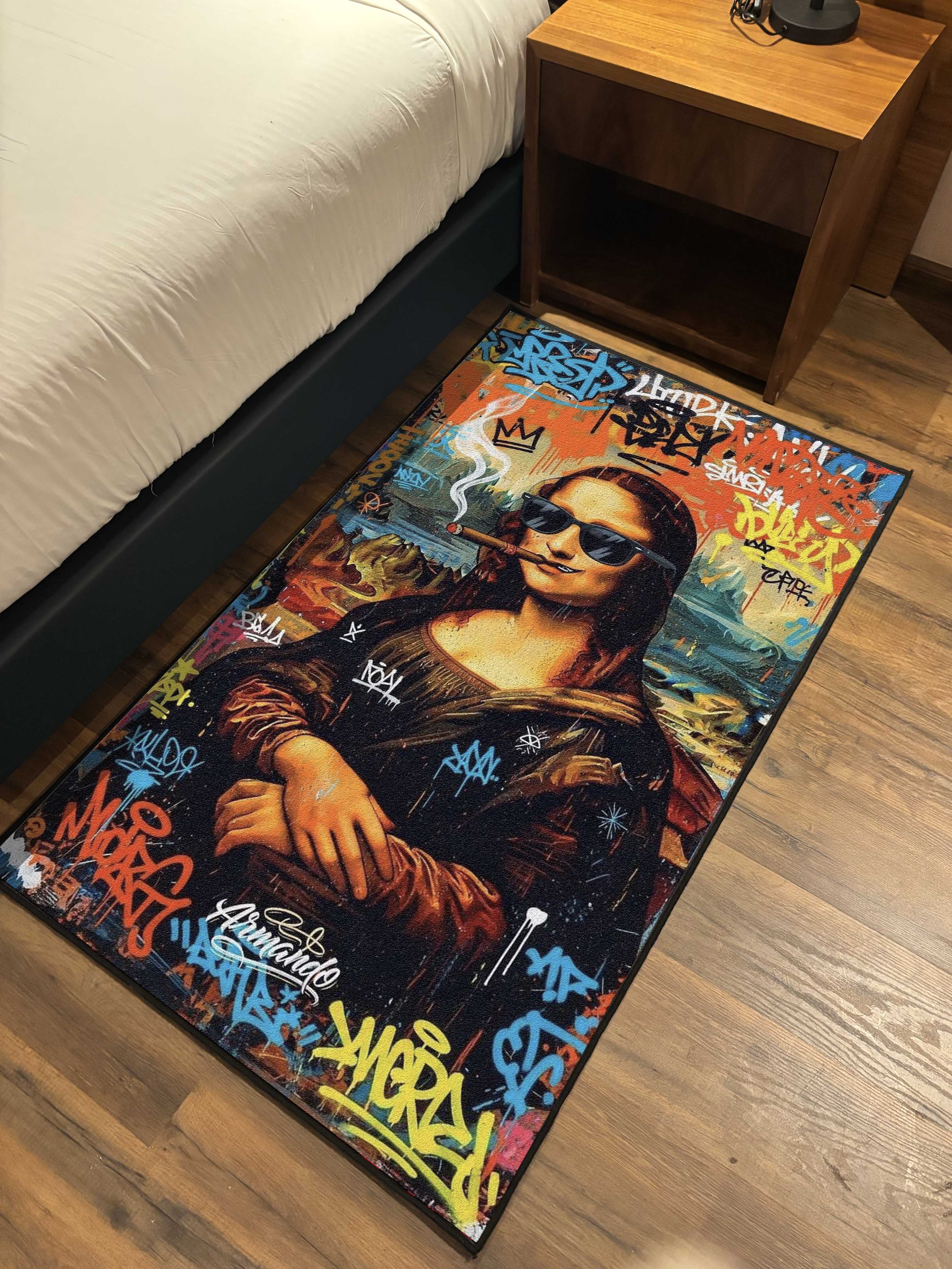 Painting graffiti art Washable Custom Rug - Image 2