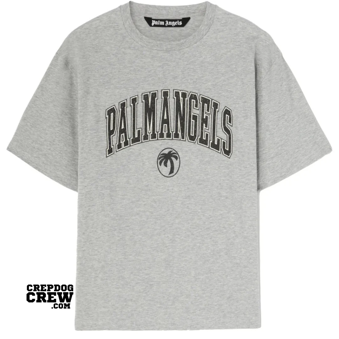 PALM ANGELS COLLEGE PALM Tee Grey