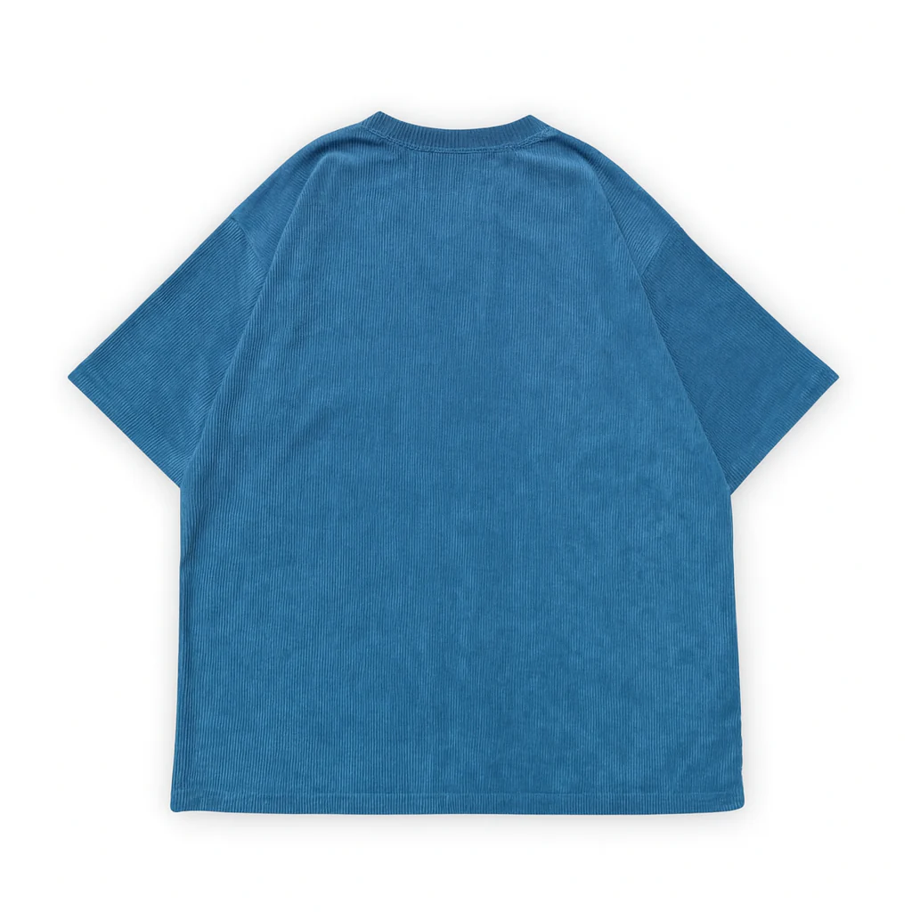 PEACOCK BLUE CORDUROY TSHIRT - Image 2