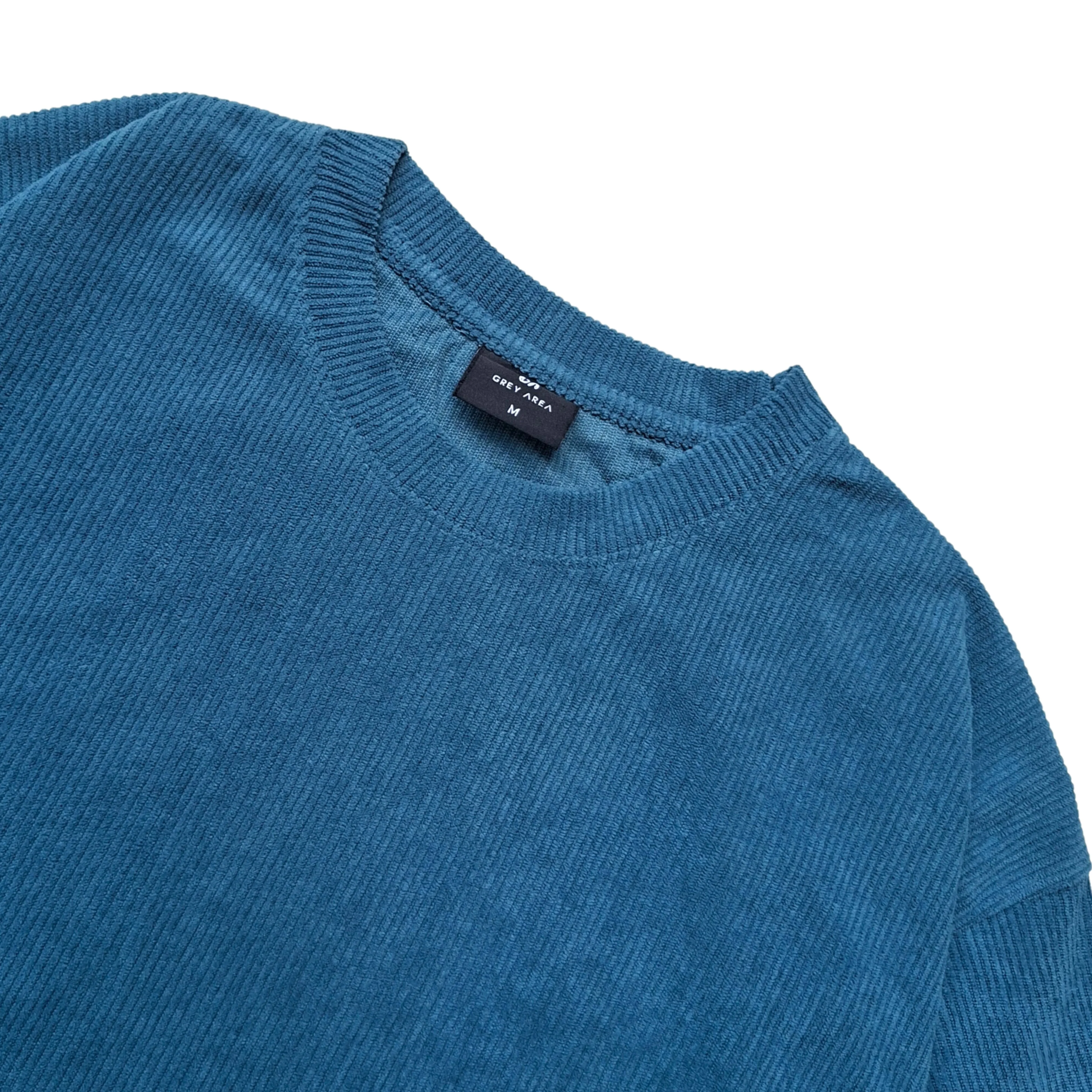 PEACOCK BLUE CORDUROY TSHIRT - Image 3