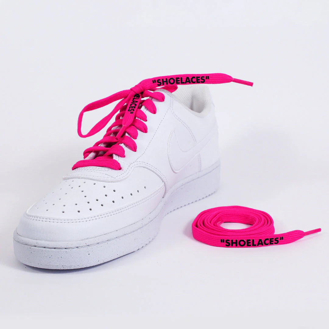 Pink Off-White Style “SHOELACES” for Sneakers – Premium Flat Laces by KNOTTY - Image 2