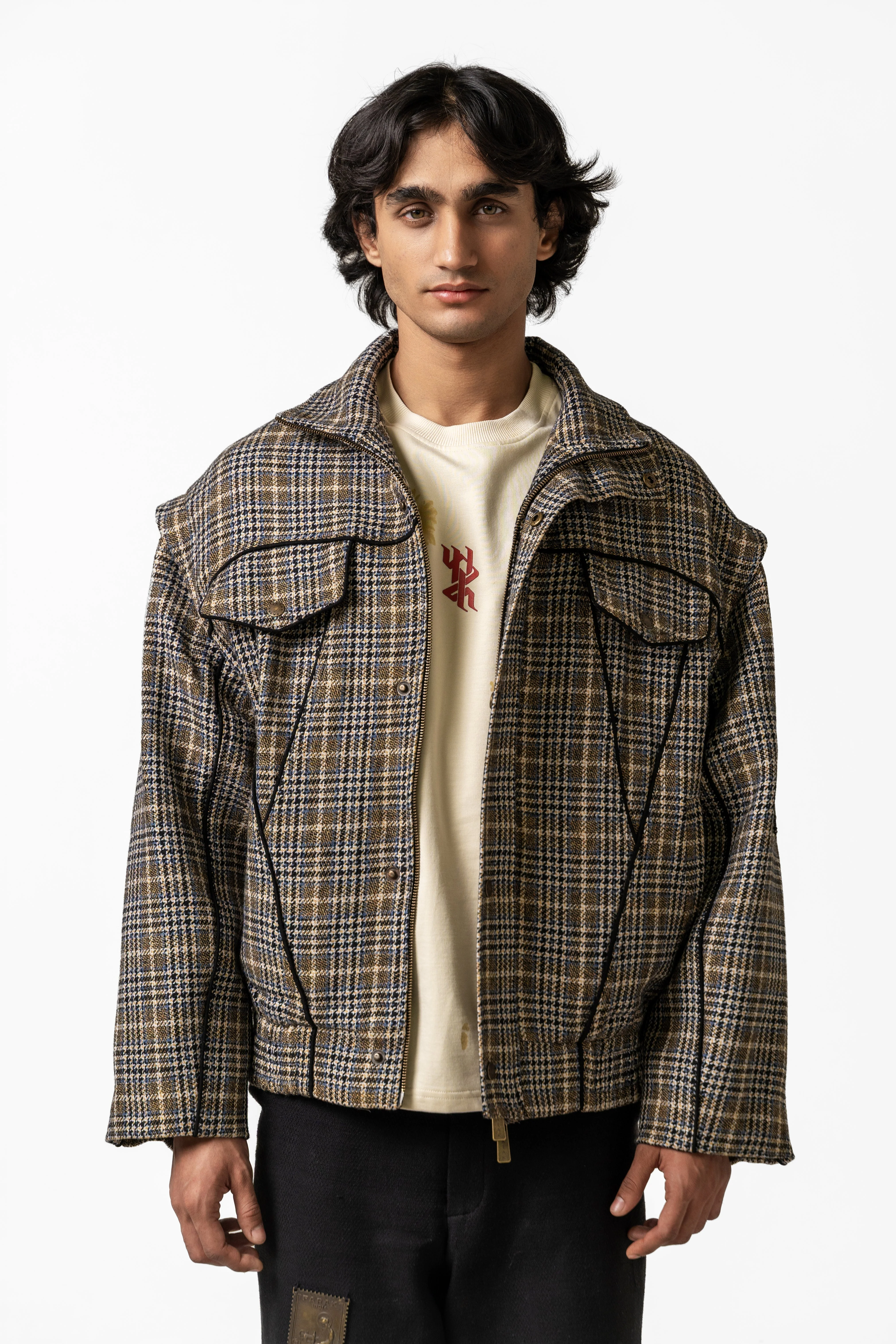 Plaid Bomber Jacket - Image 3