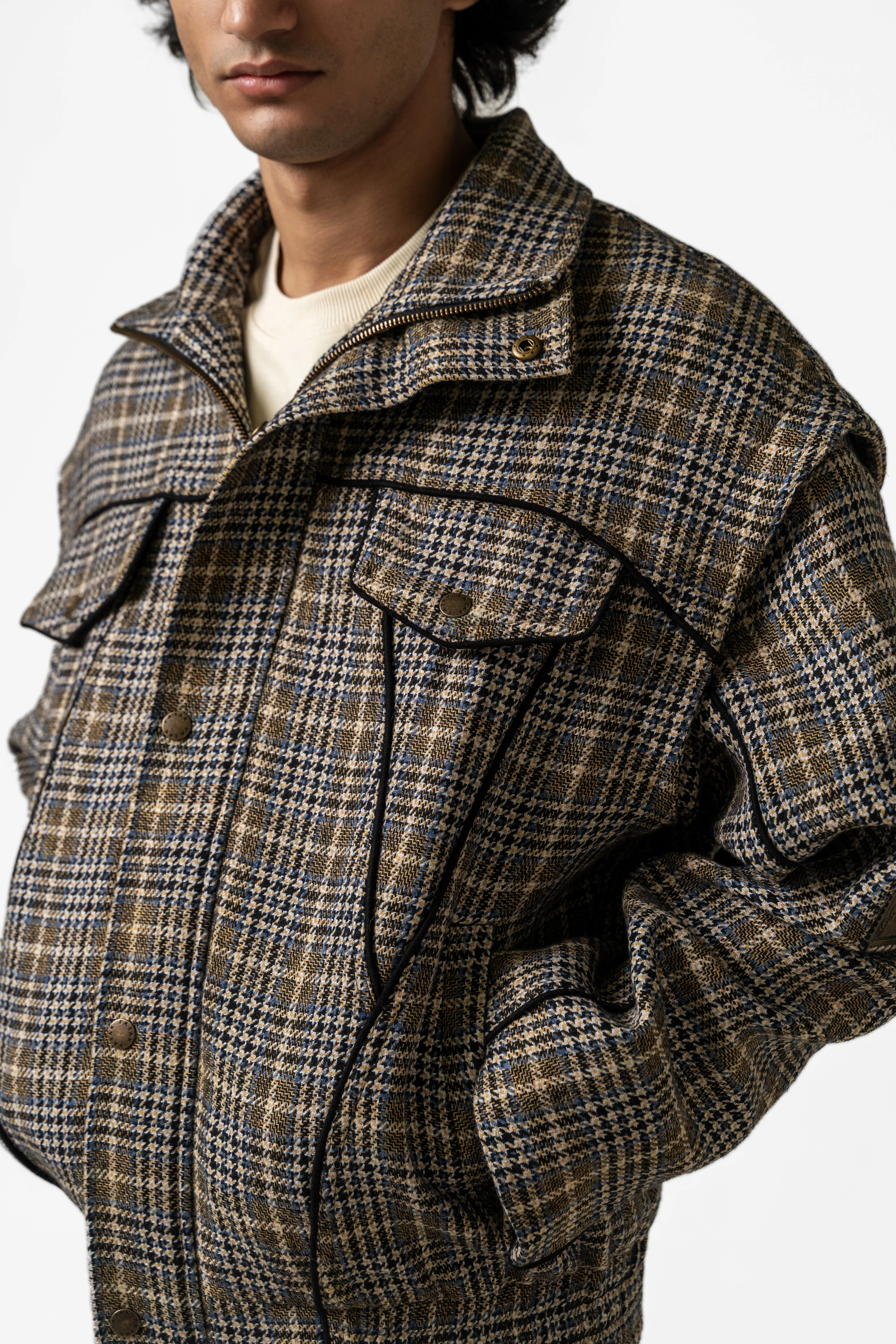Plaid Bomber Jacket - Image 5