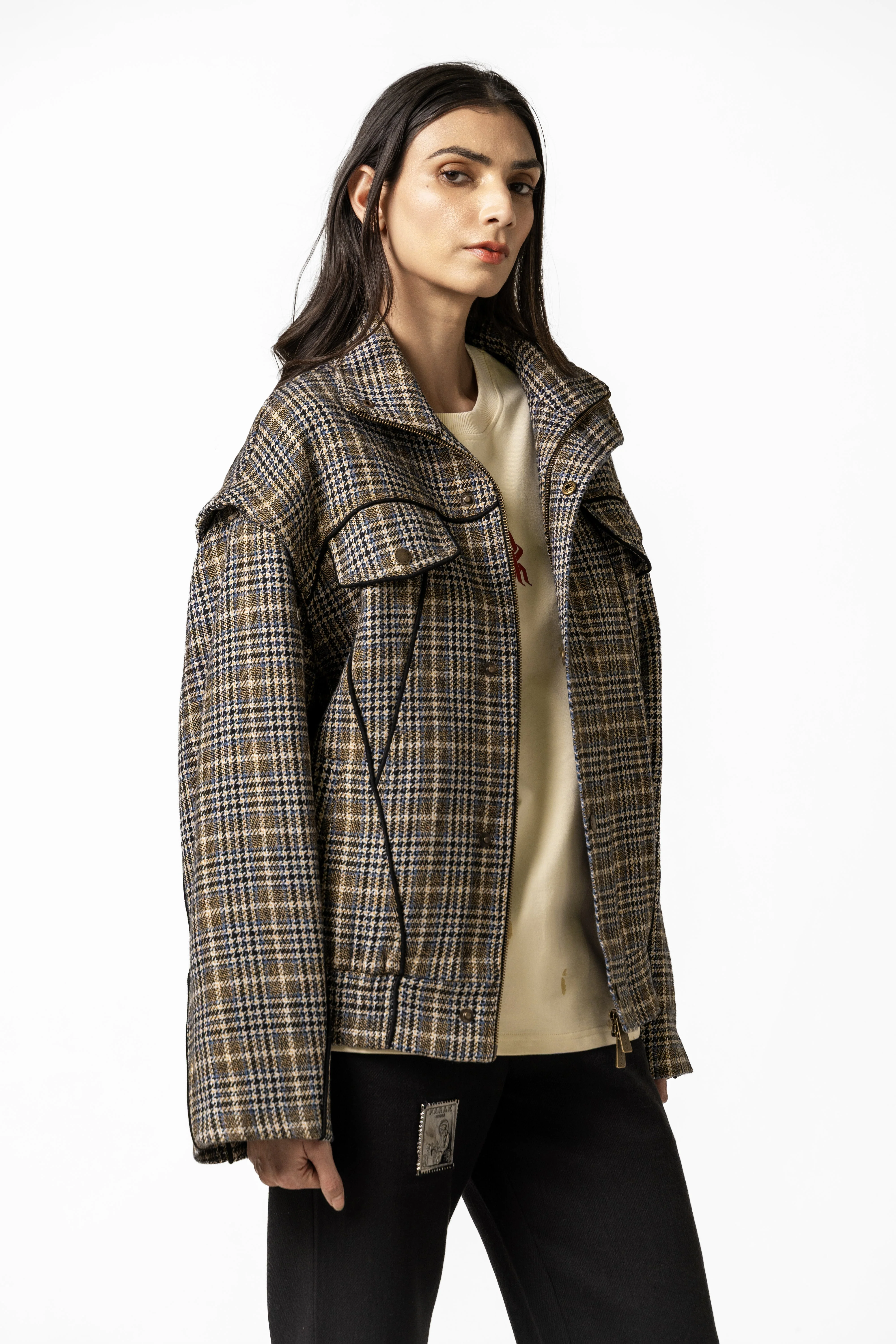 Plaid Bomber Jacket - Image 8