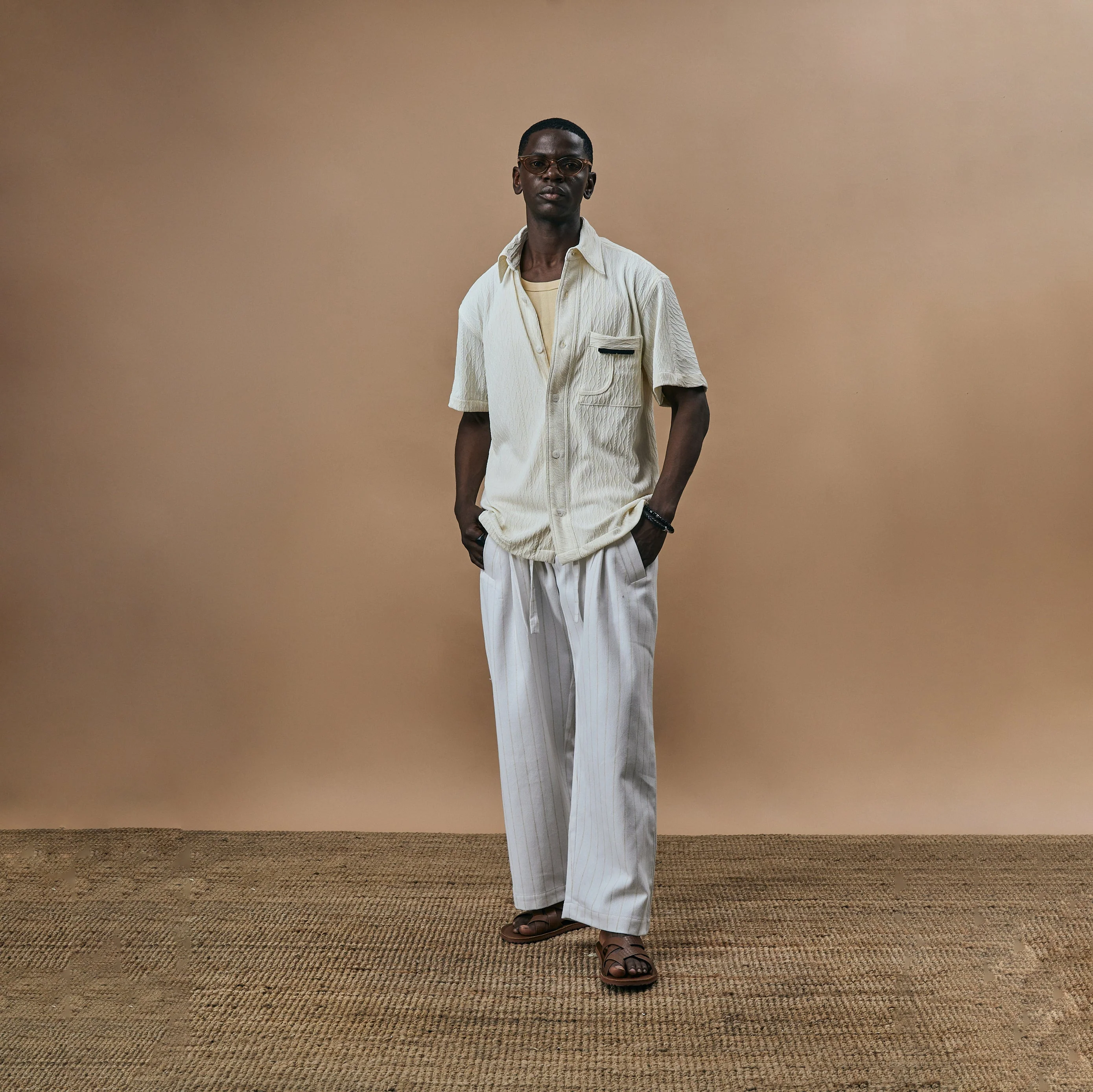 PLEATED PYJAMA- SUGAR - Image 2