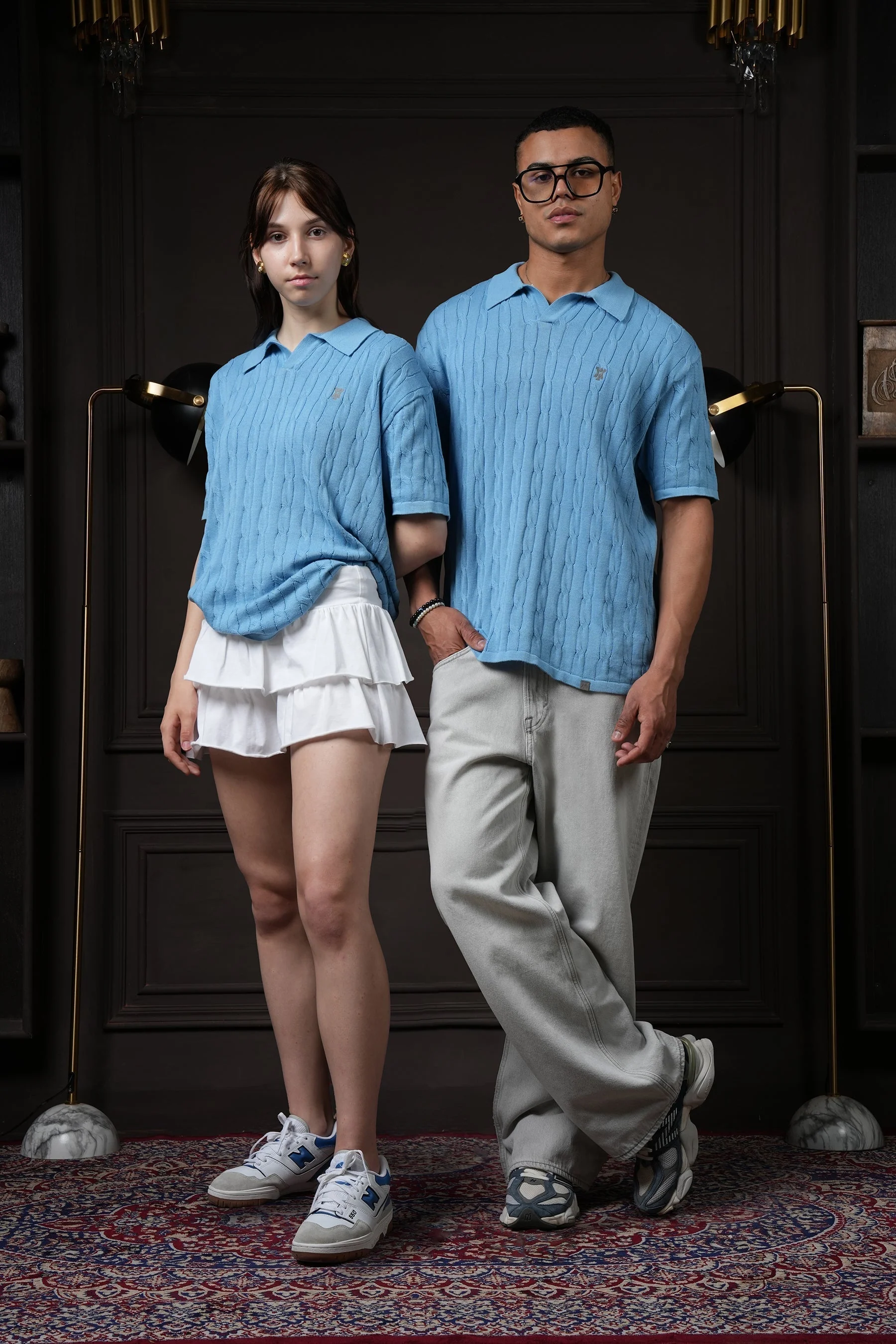 Pristine Cable Knit Polo - Cornflower Blue - Image 7