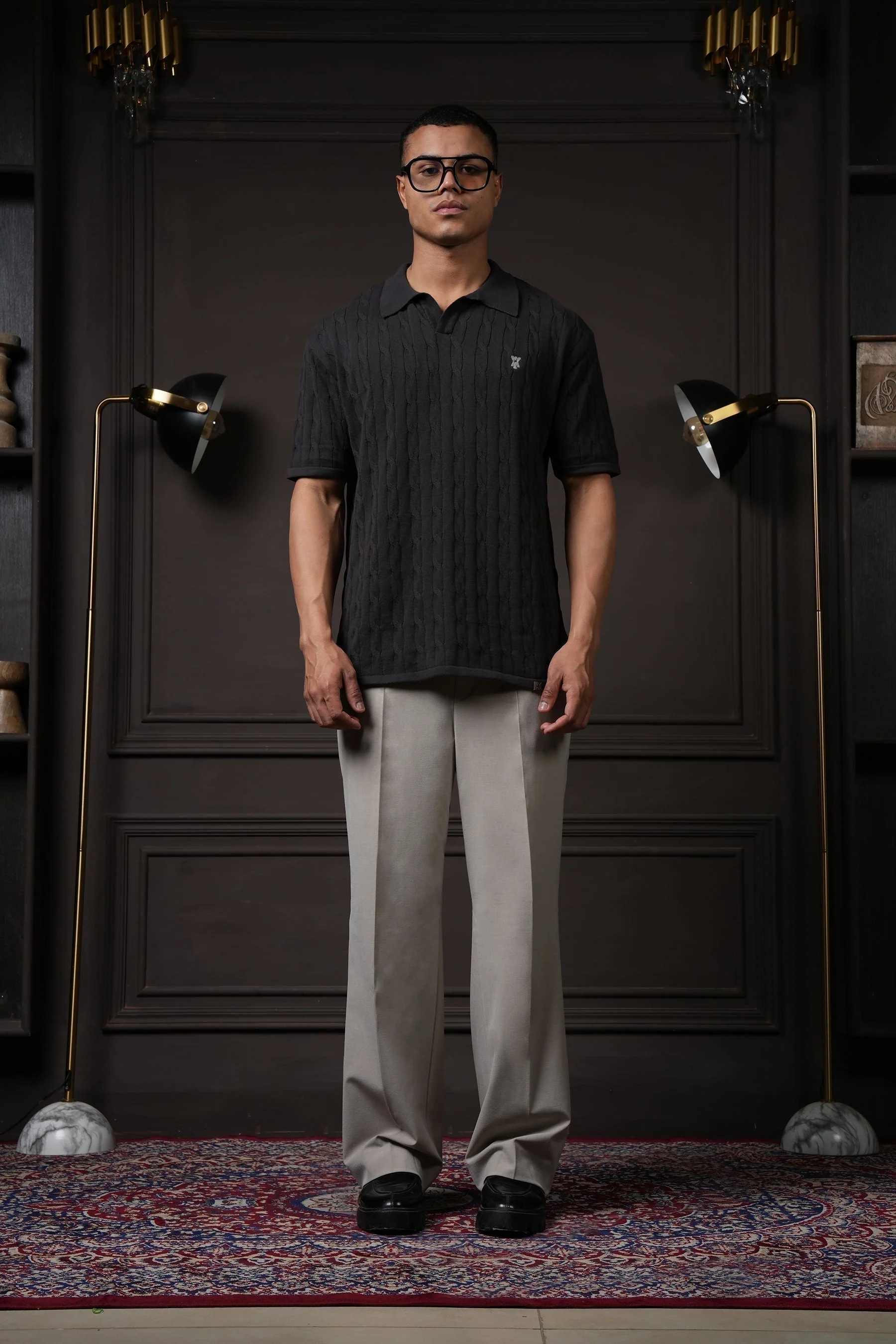 Pristine Cable Knit Polo - Shadow - Image 2