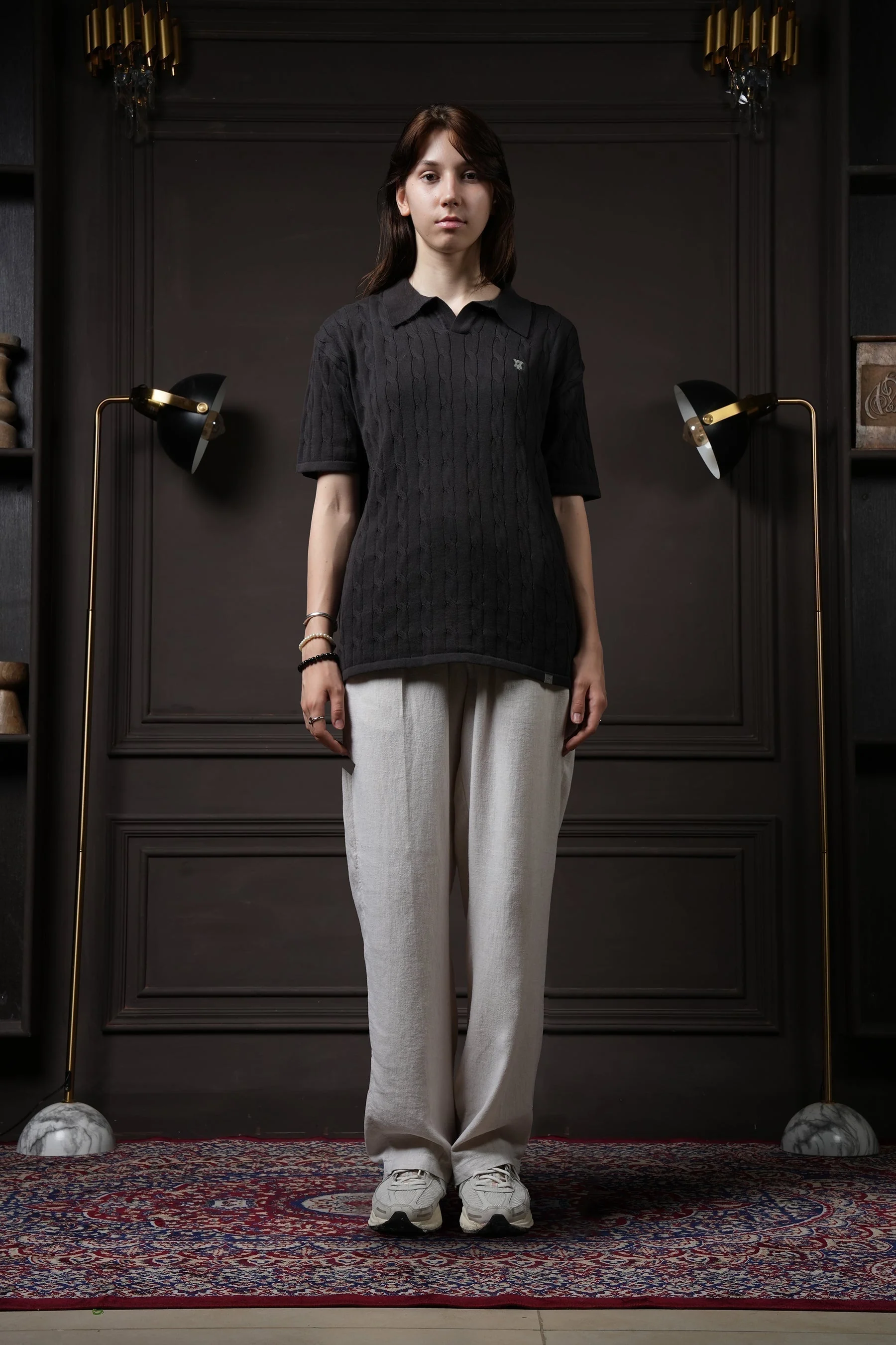 Pristine Cable Knit Polo - Shadow - Image 7