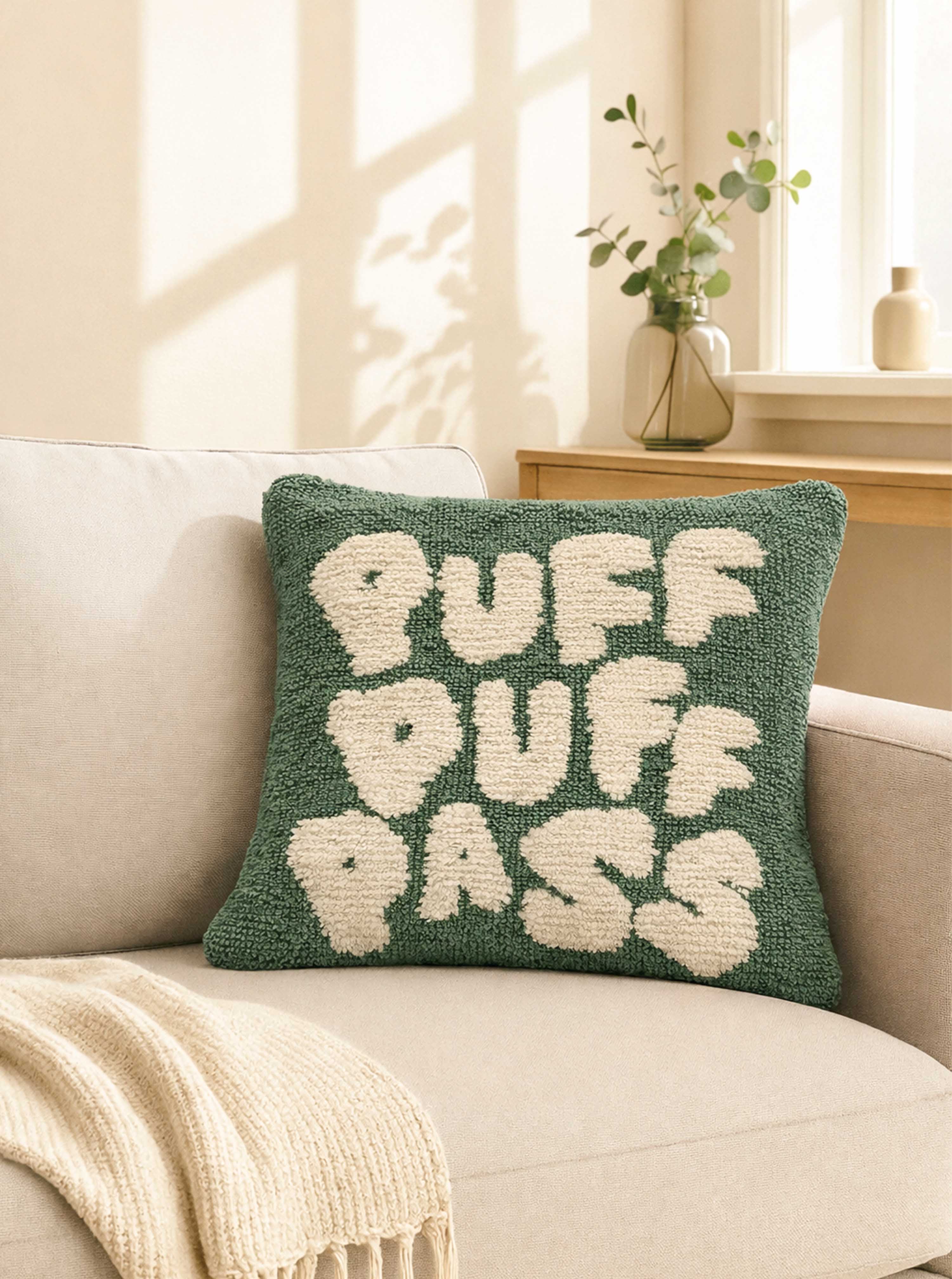 Puff Puff Pass Green cushion cover - Image 2