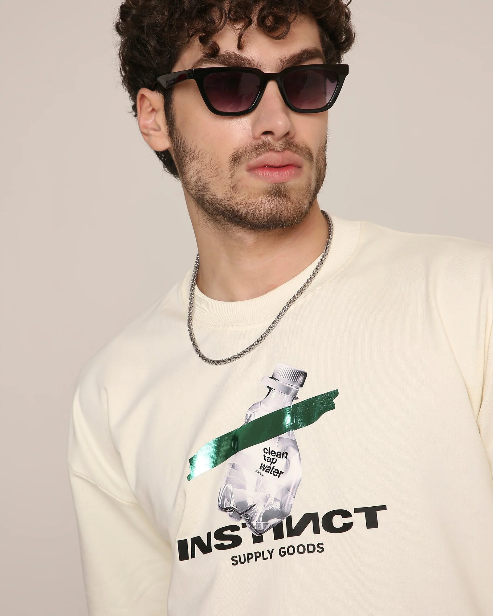 Pure Instinct- Oversized T-shirt (Antique White) - Image 3