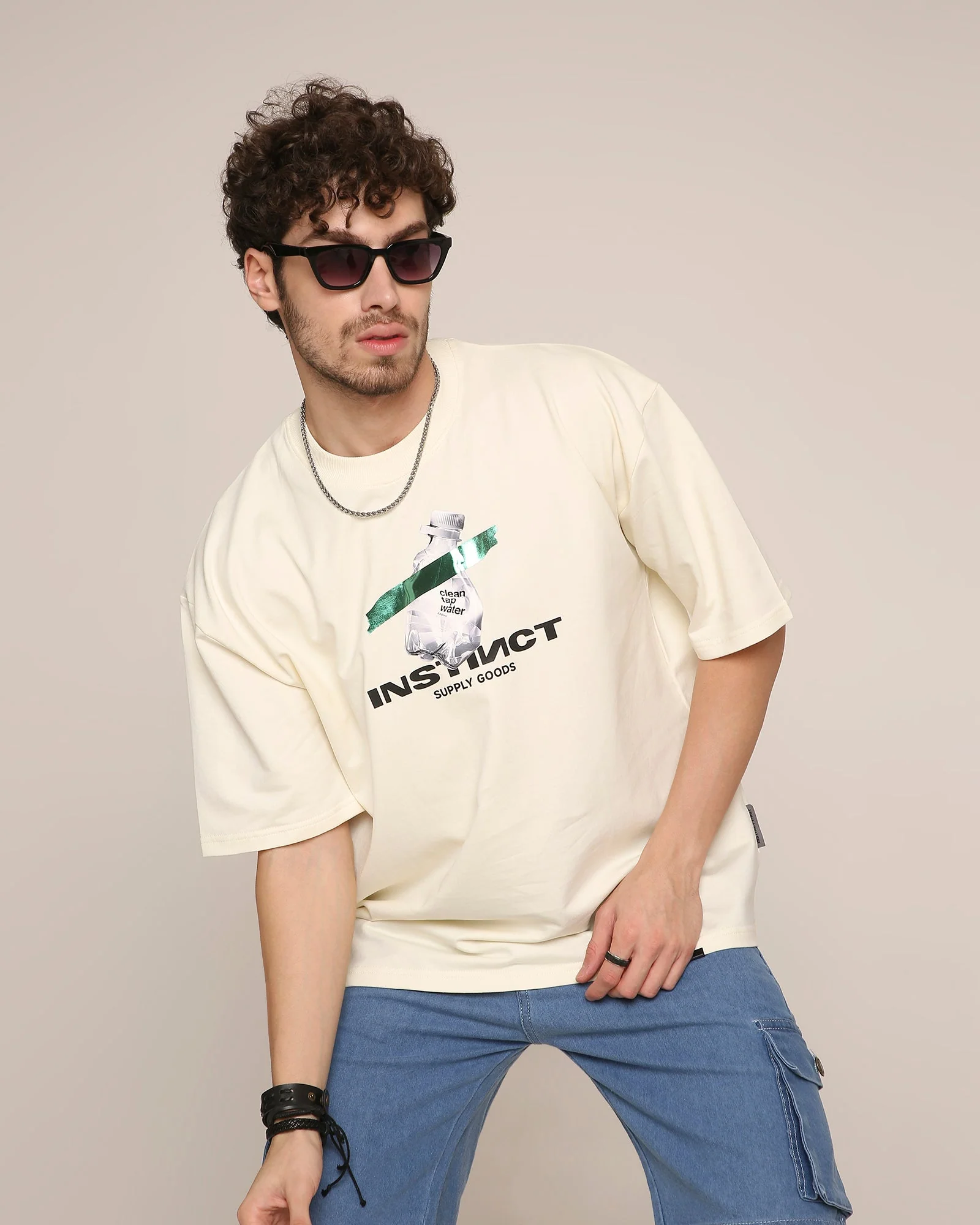 Pure Instinct- Oversized T-shirt (Antique White) - Image 4