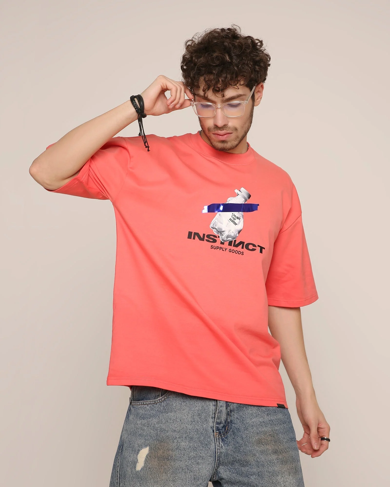Pure Instinct- Oversized T-shirt (Coral Red) - Image 2