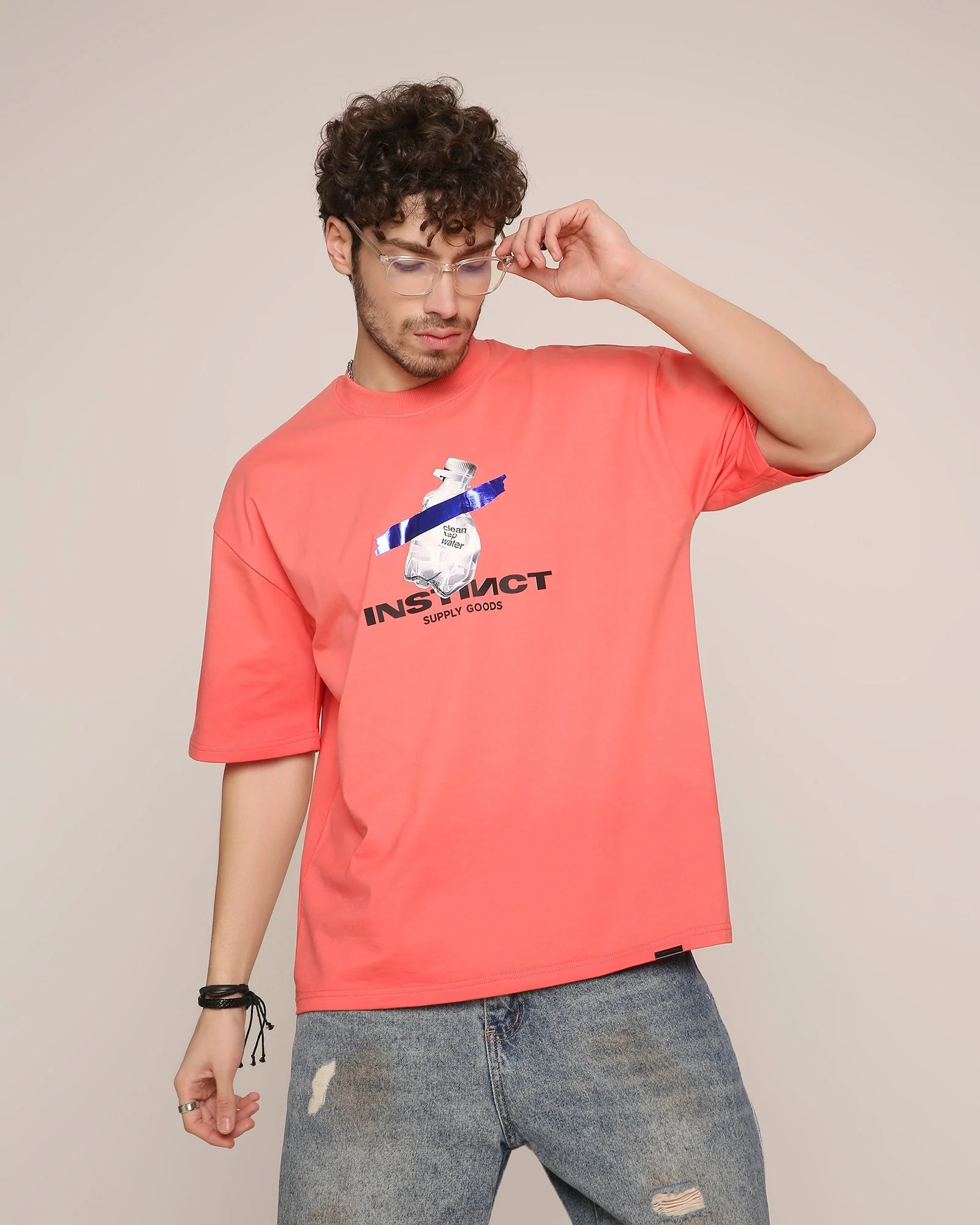 Pure Instinct- Oversized T-shirt (Coral Red) - Image 3