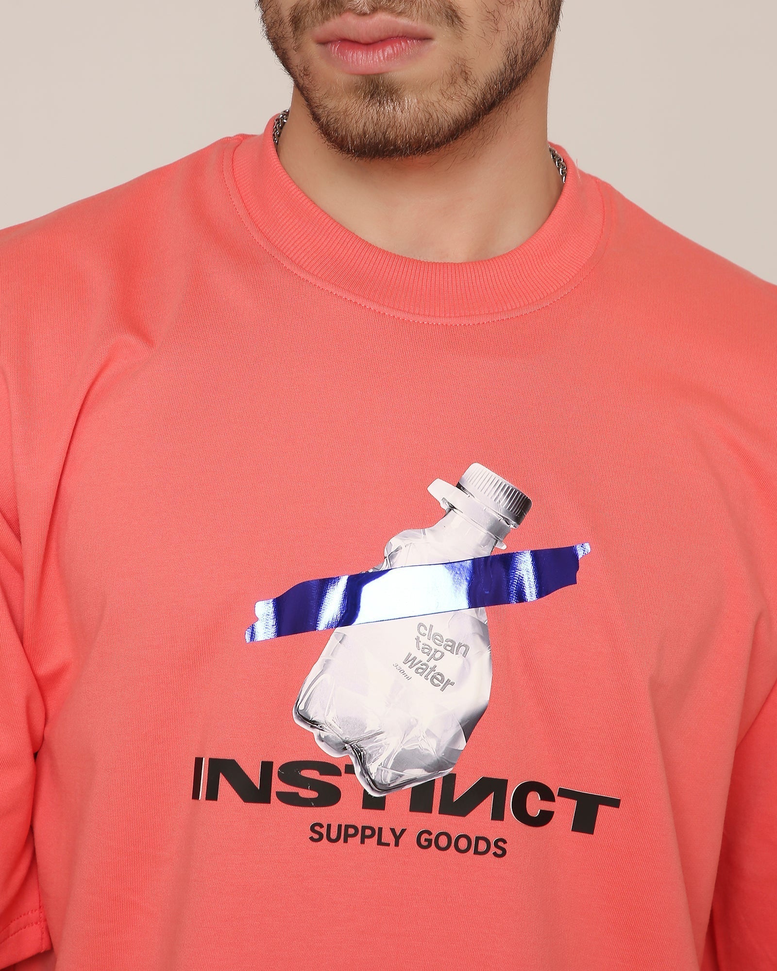 Pure Instinct- Oversized T-shirt (Coral Red) - Image 4