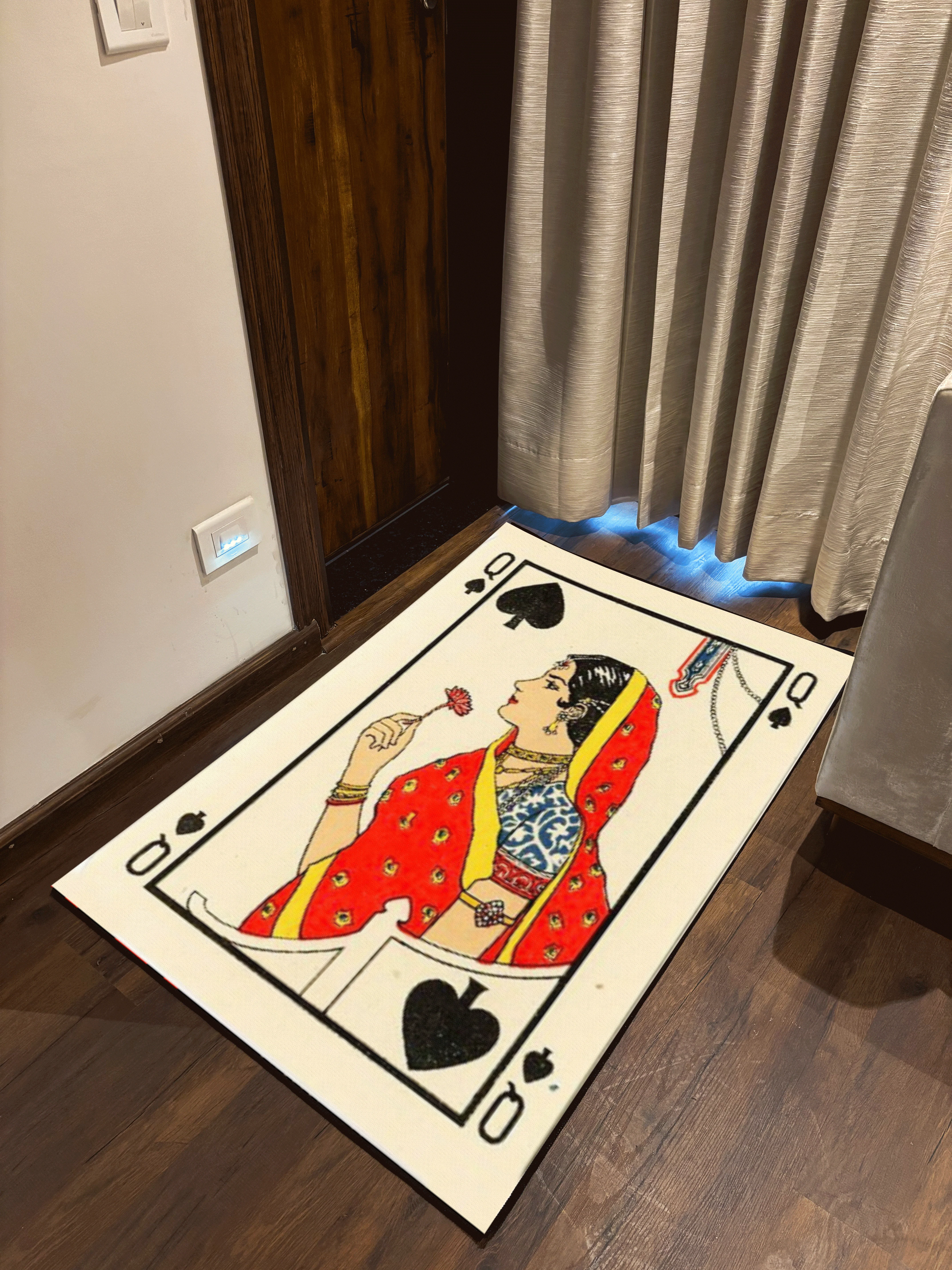 Queen of spades Washable Custom Rug - Image 2
