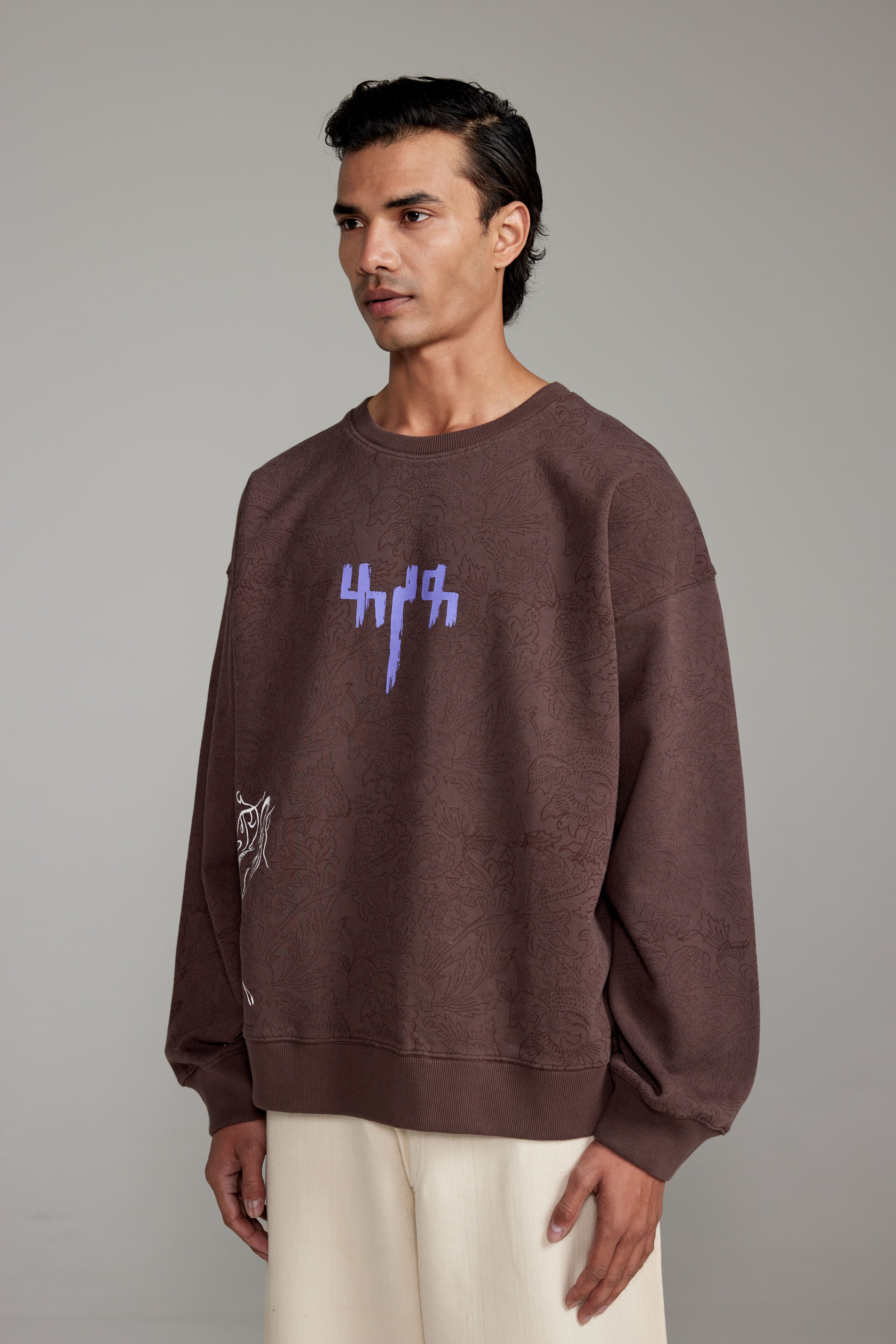 "Raat Akeli Hai" Blockprinted Sweatshirt - Image 4