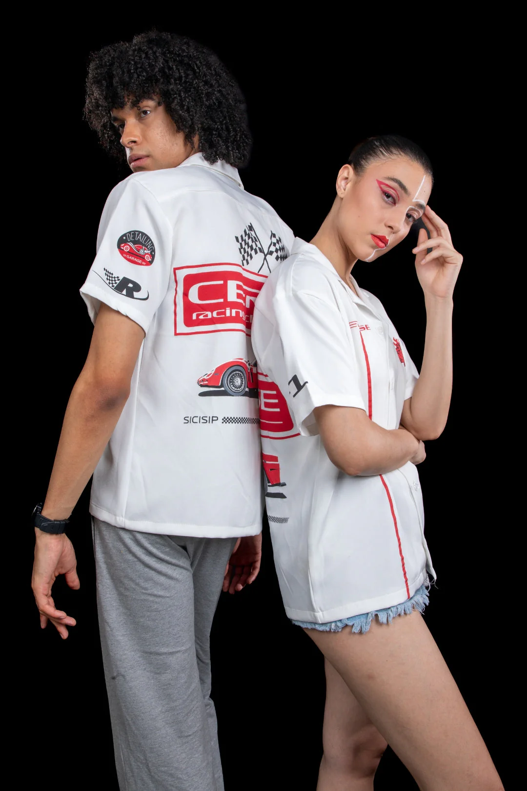 REDLINE RUSH BOWLING SHIRT ( WHITE ) - Image 8