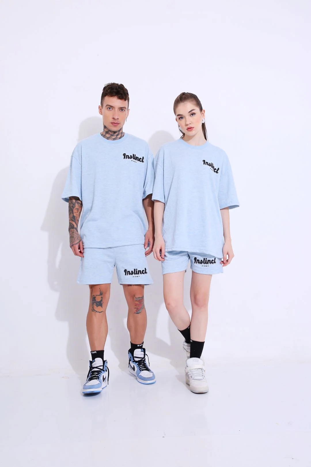 Retro Melange - Oversized T-shirt (Blue) - Image 2