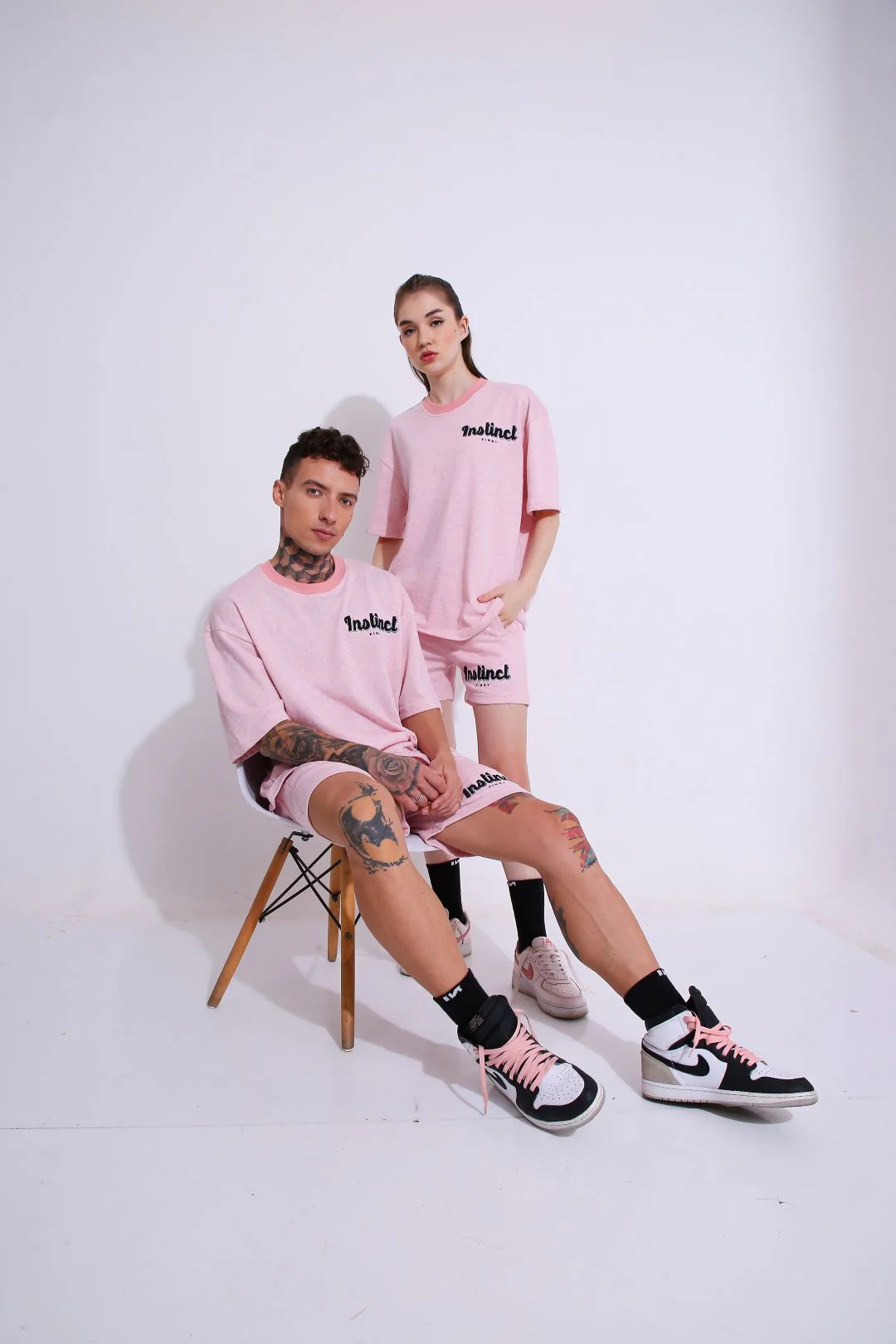 Retro Melange - Oversized T-shirt (Pink) - Image 2